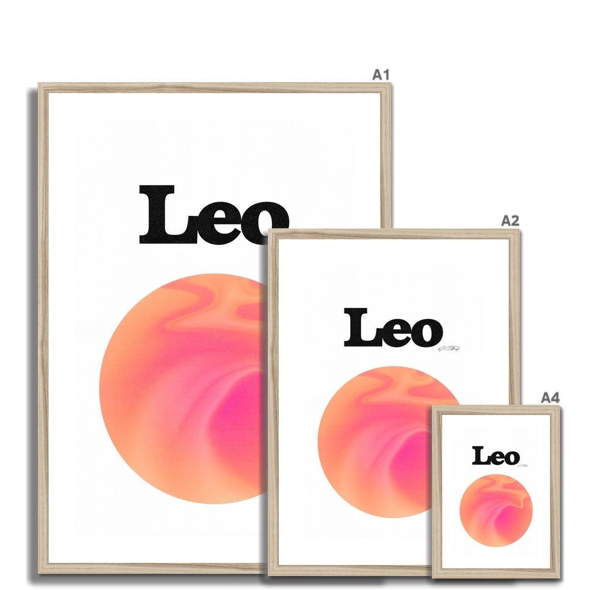 Leo Aura art print by Les Muses. Zodiac sign wall art. Aesthetic gradient star sign poster. Astrology artwork collection.