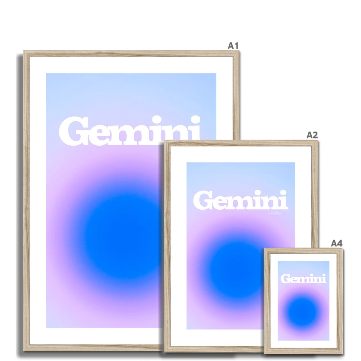 Our Gemini Aura art print is the perfect wall art to show off your star sign. Find a zodiac gradient print or poster in our astrology collection.