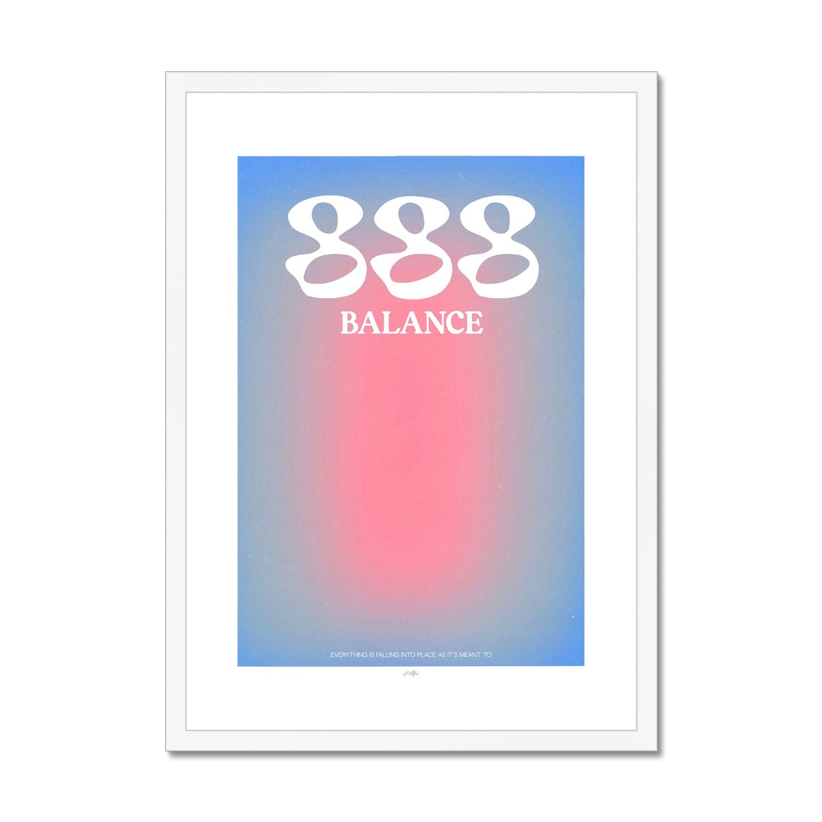 An angel number art print with a gradient aura. Add a touch of angel energy to your walls with a angel number auras. The perfect wall art posters to create a soft and dreamy aesthetic with your apartment or dorm decor. 888 Balance: Everything Is Falling Into Place As It’s Meant To Be.