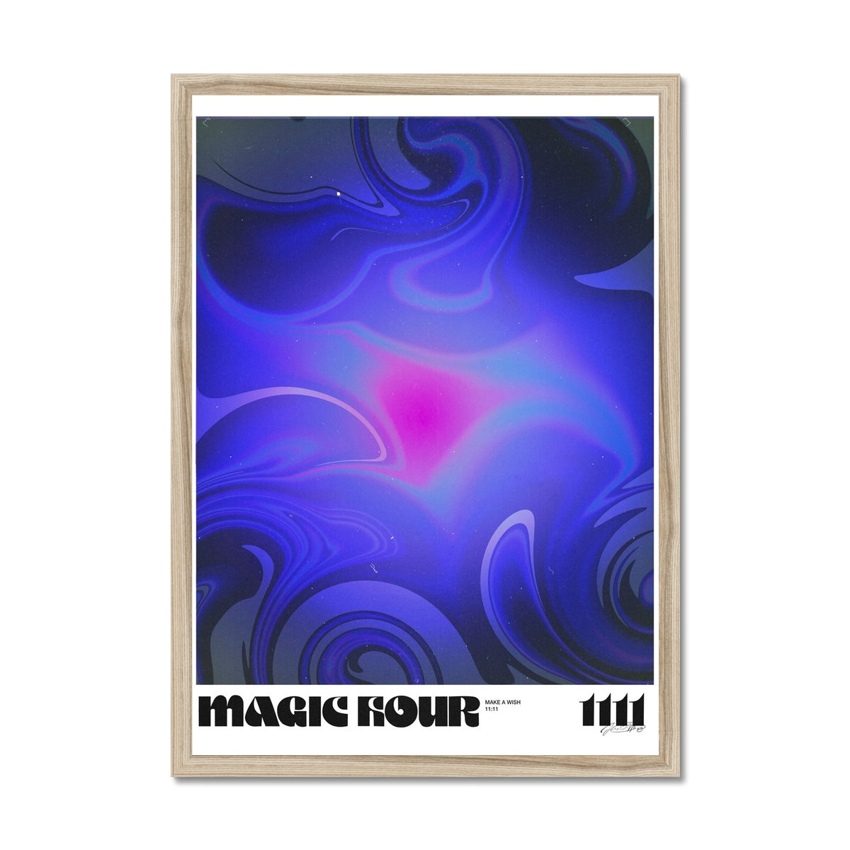 An angel number art print with a gradient aura. Add a touch of angel energy to your walls with a angel number auras. The perfect wall art posters to create a soft and dreamy aesthetic with your apartment or dorm decor. 1111 Magic Hour: Make A Wish.