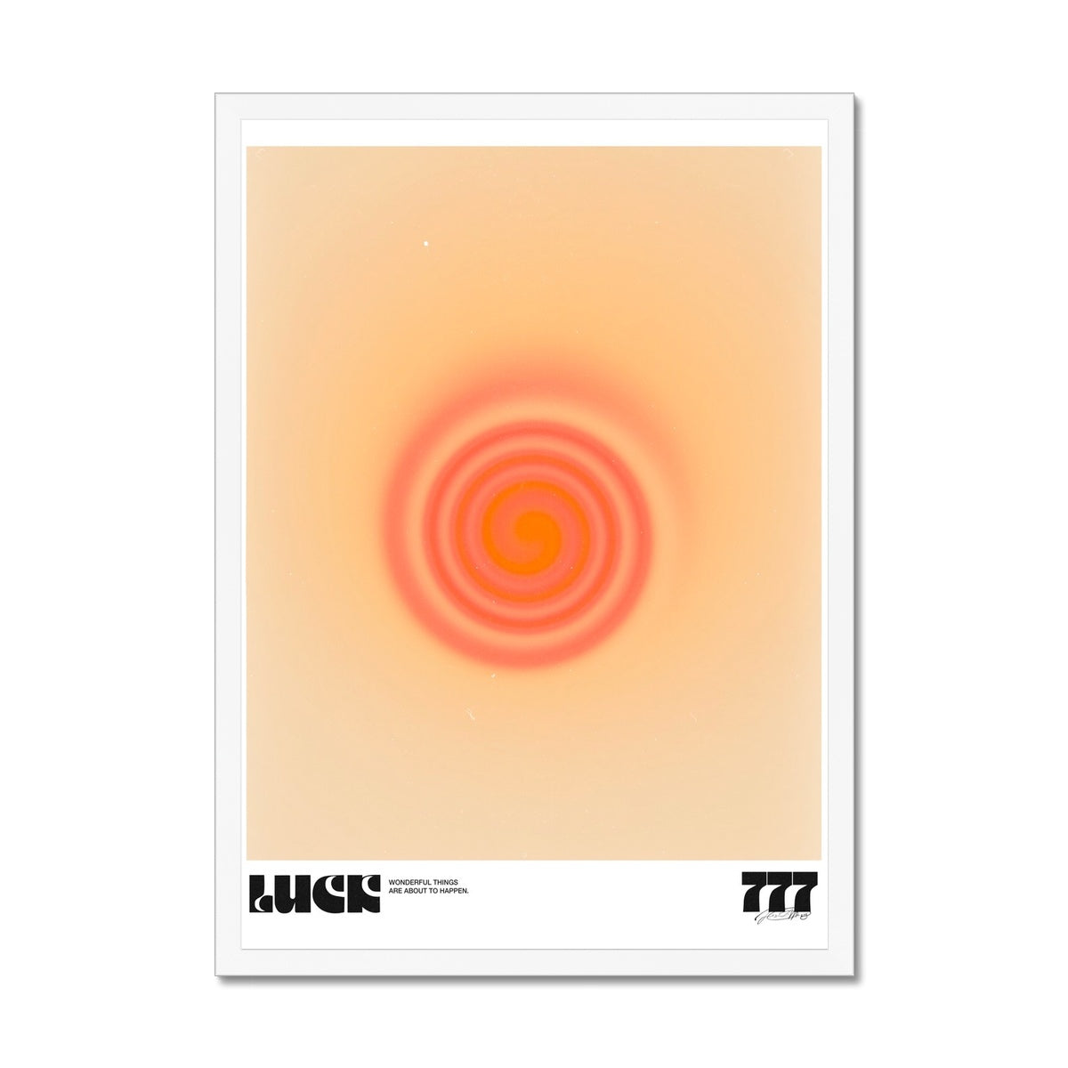 An angel number art print with a gradient aura. Add a touch of angel energy to your walls with a angel number auras. The perfect wall art posters to create a soft and dreamy aesthetic with your apartment or dorm decor. 777 Luck: Wonderful Things Are About To Happen