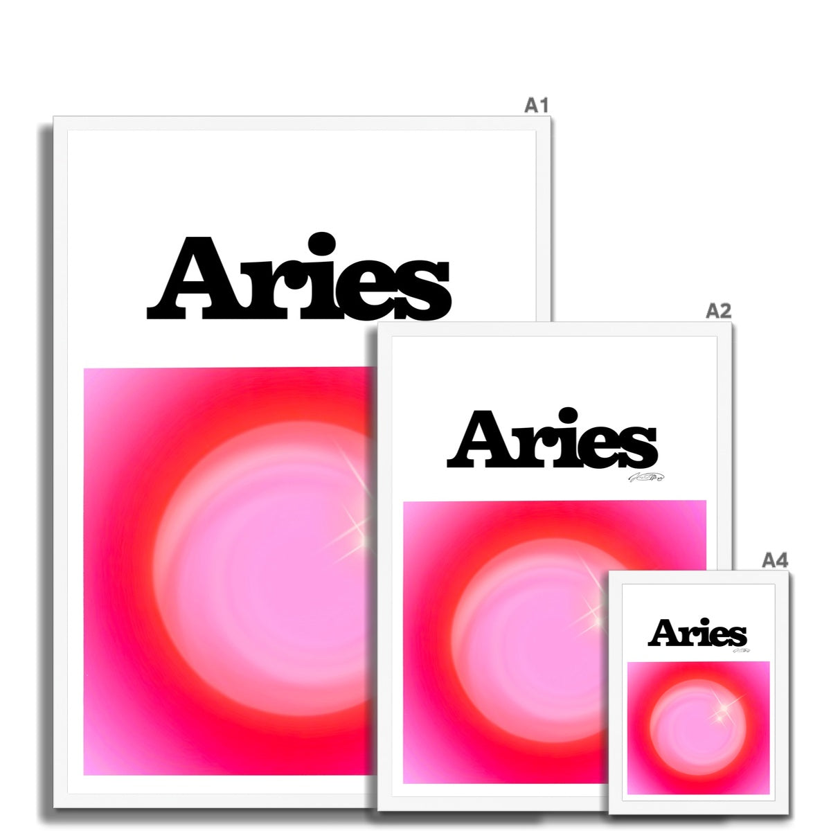 Our Aries Aura art print is the perfect wall art to show off your star sign. Find a zodiac gradient print or poster in our astrology collection.