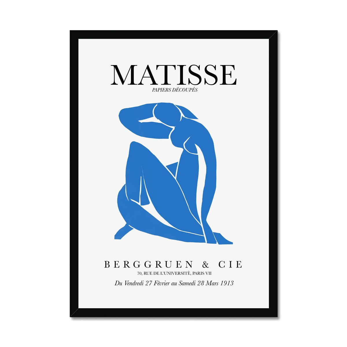 © les muses / Matisse wall art prints featuring nude figure cut outs or "Papiers Découpés" in a danish pastel style. Matisse exhibition posters with paper cut-outs. Berggruen & Cie museum prints for your gallery wall.