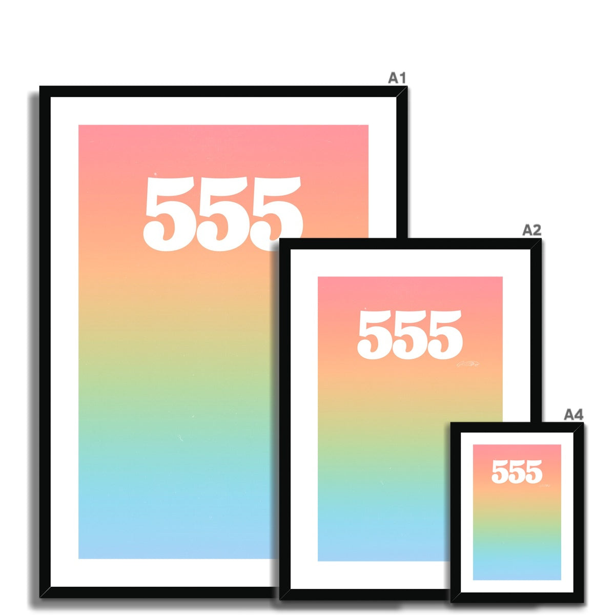 An angel number art print with a gradient aura. Add a touch of angel energy to your walls with a angel number auras. The perfect wall art posters to create a soft and dreamy aesthetic with your apartment or dorm decor. 555 Change: Something New Is Coming.