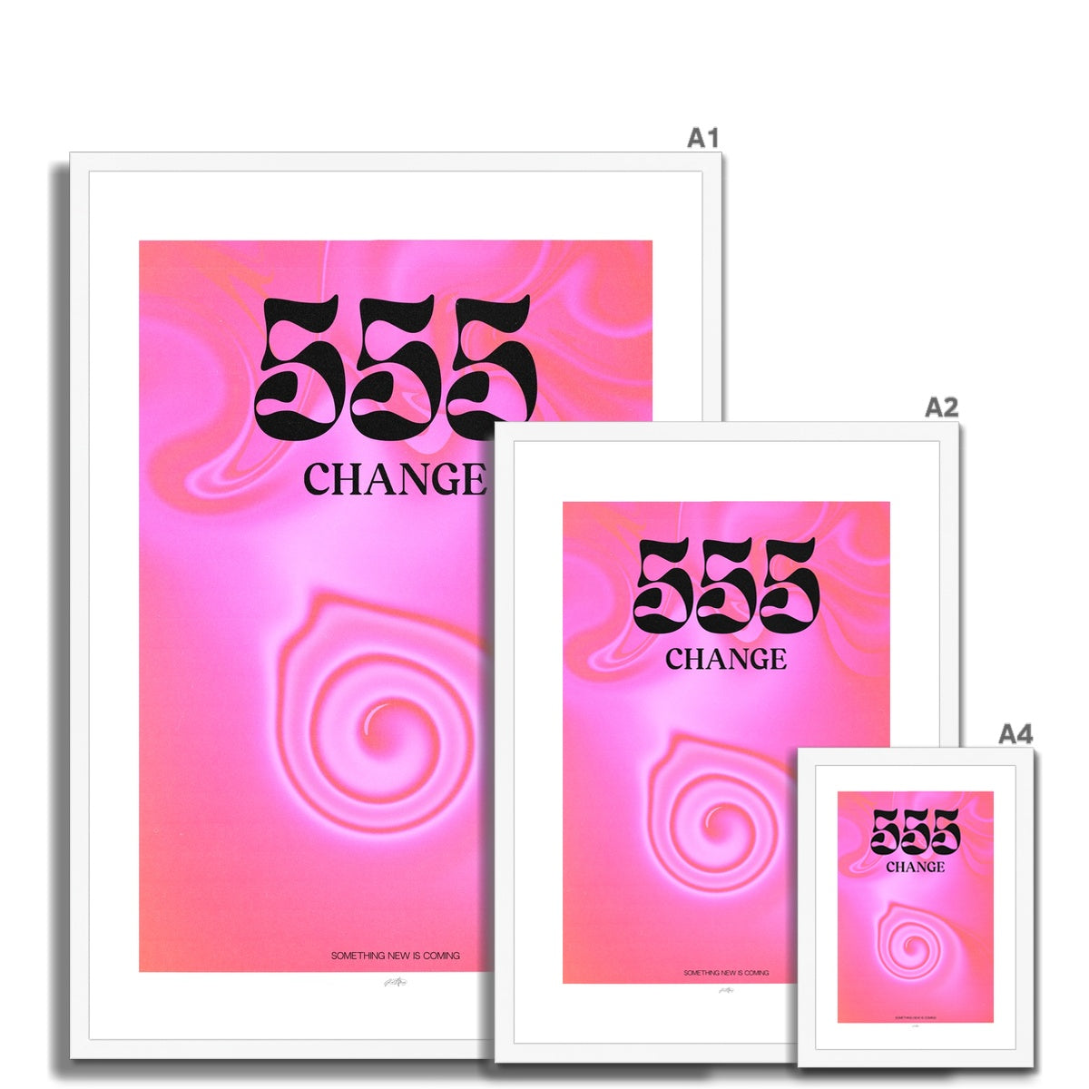 An angel number art print with a gradient aura. Add a touch of angel energy to your walls with a angel number auras. The perfect wall art posters to create a soft and dreamy aesthetic with your apartment or dorm decor. 555 Change: Something New Is Coming.