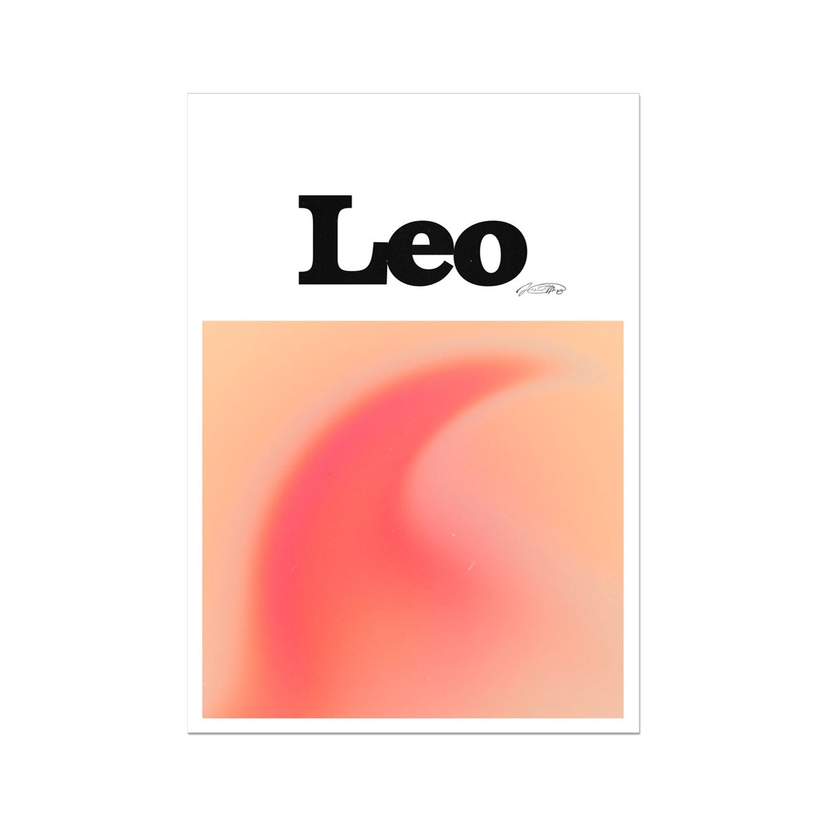 Leo Aura art print by Les Muses. Zodiac sign wall art. Aesthetic gradient star sign poster. Astrology artwork collection.