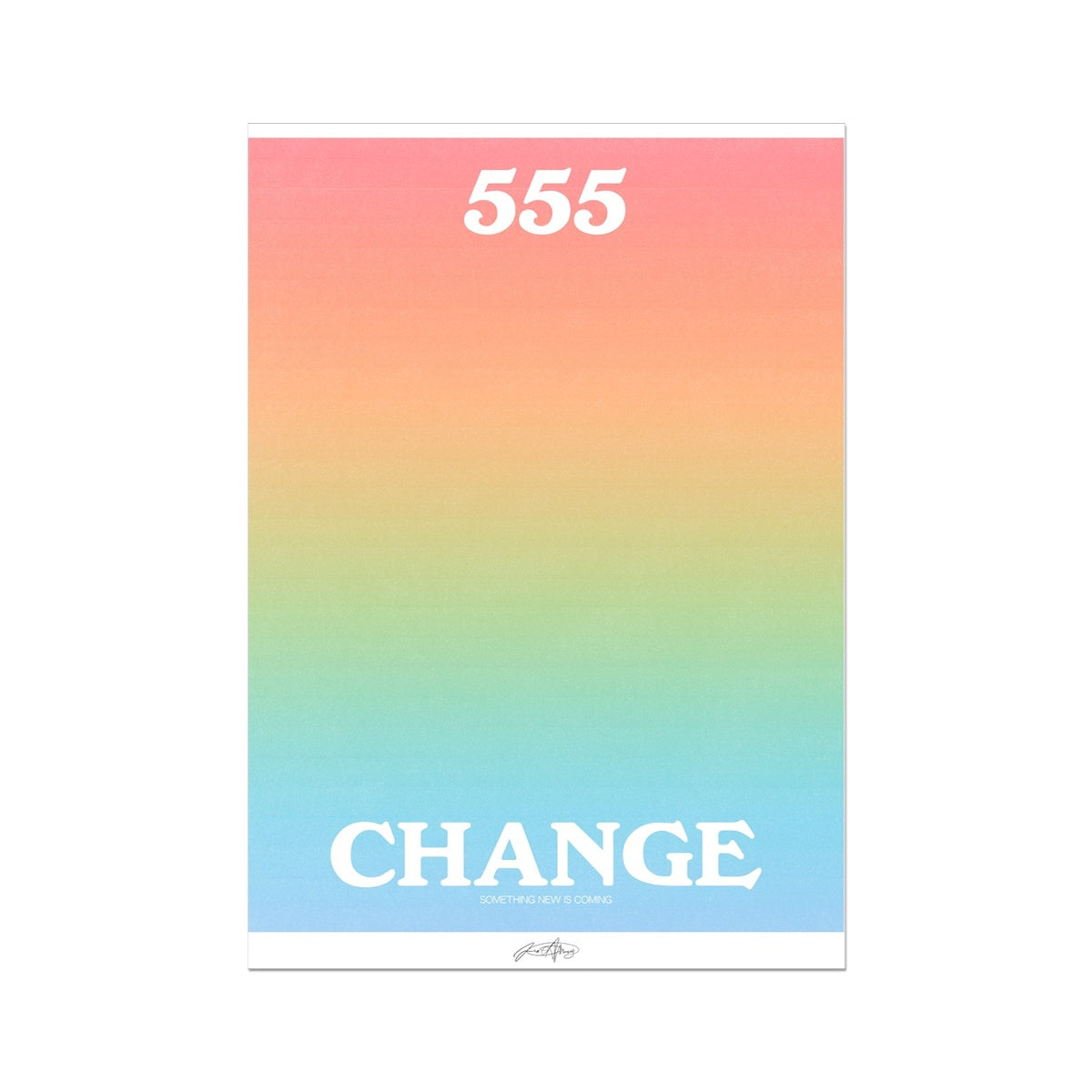 An angel number art print with a gradient aura. Add a touch of angel energy to your walls with a angel number auras. The perfect wall art posters to create a soft and dreamy aesthetic with your apartment or dorm decor. 555 Change: Something New Is Coming.