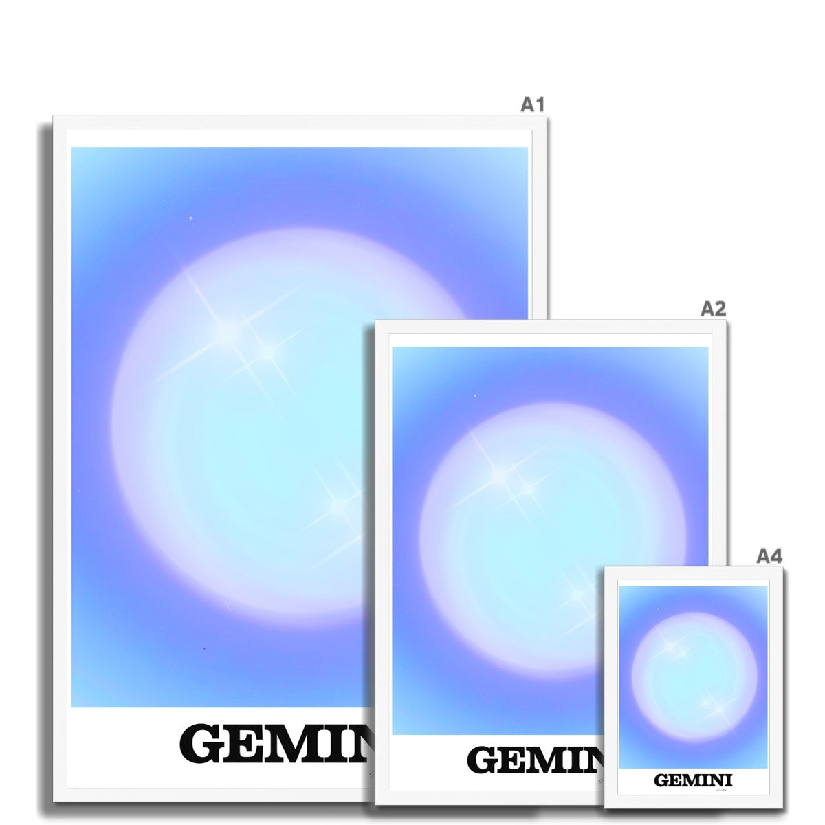 Our Gemini Aura art print is the perfect wall art to show off your star sign. Find a zodiac gradient print or poster in our astrology collection.