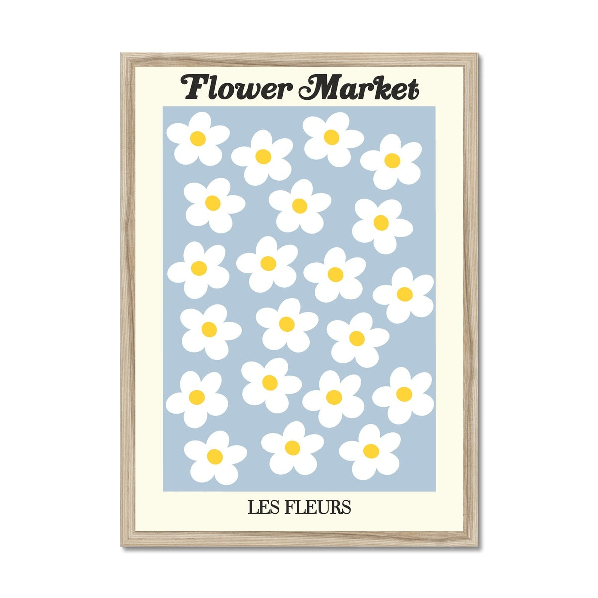 © les muses / Our Flower Market / Les Fleurs collection features wall art with a vibrant daisy design under original hand drawn typography. Danish pastel posters full of daisies to brighten up any gallery wall.
