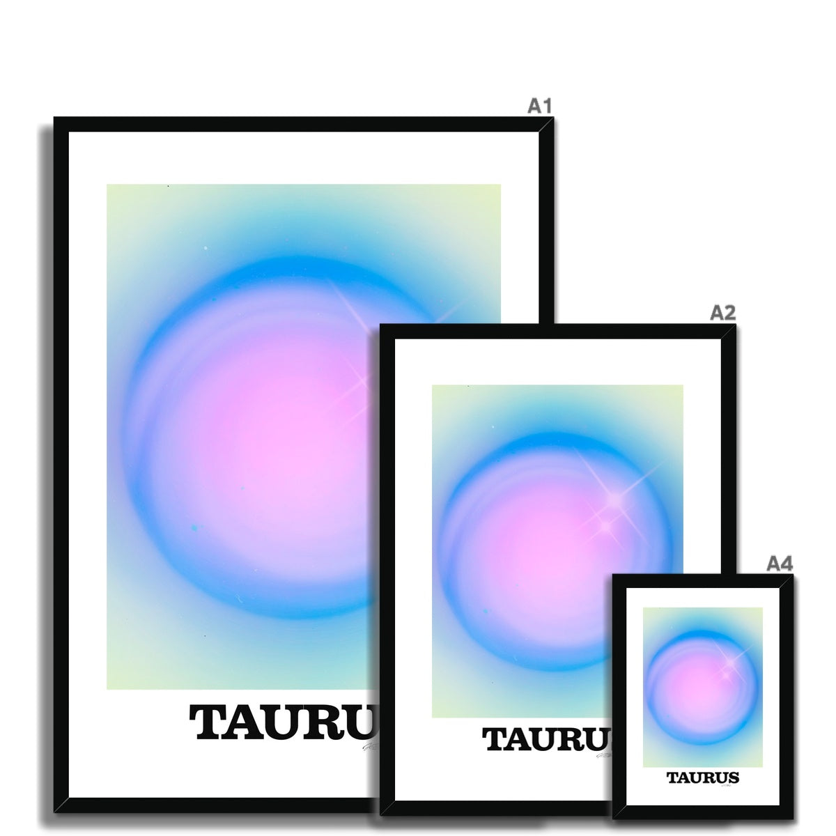 Our Taurus Aura art print is the perfect wall art to show off your star sign. Find a zodiac gradient print or poster in our astrology collection.