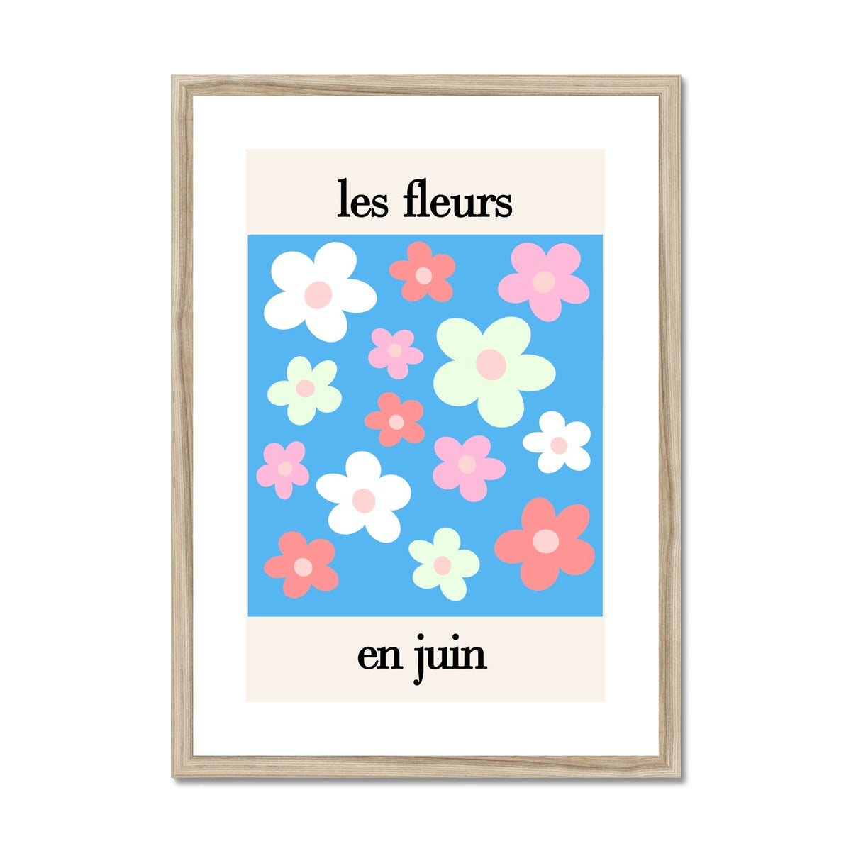 © les muses / Les Fleurs is a collection of danish pastel wall art full of colorful daisy flowers.
Covered in daisies, the Parisian art prints come in an array of dreamy pastels. A retro
flower poster perfect as aesthetic apartment and dorm decor.