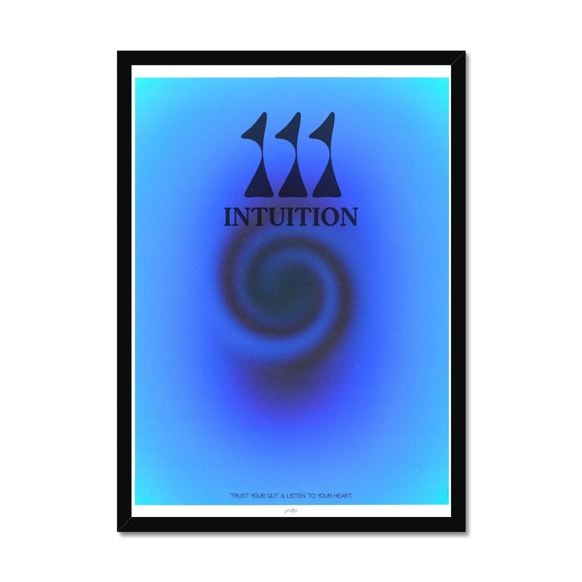 An angel number art print with a gradient aura. Add a touch of angel energy to your walls with a angel number auras. The perfect wall art posters to create a soft and dreamy aesthetic with your apartment or dorm decor. 111 Intuition: Trust Your Gut & Listen To Your Heart