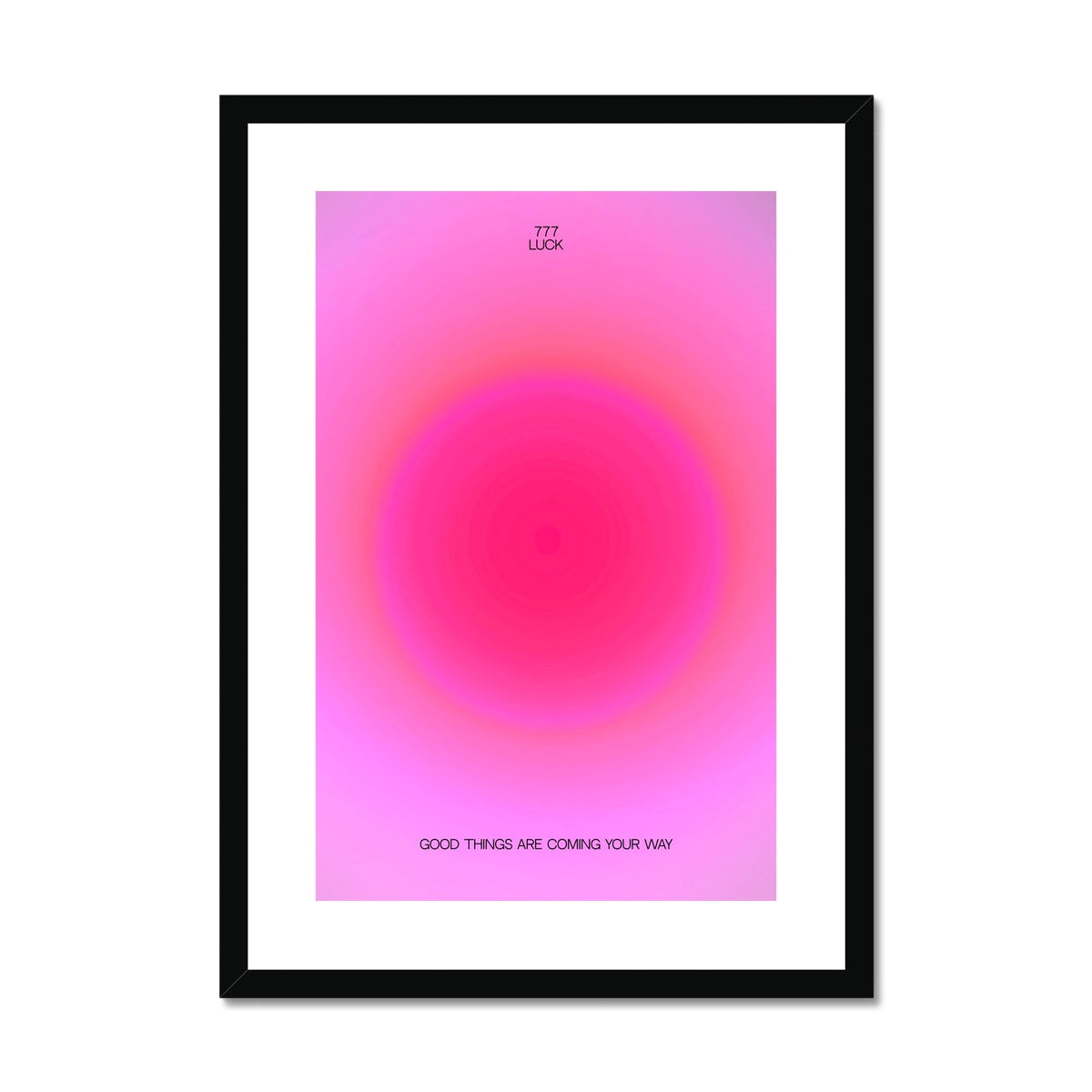 An angel number art print with a gradient aura. Add a touch of angel energy to your walls with a angel number auras. The perfect wall art posters to create a soft and dreamy aesthetic with your apartment or dorm decor. 777 Luck: Wonderful Things Are About To Happen