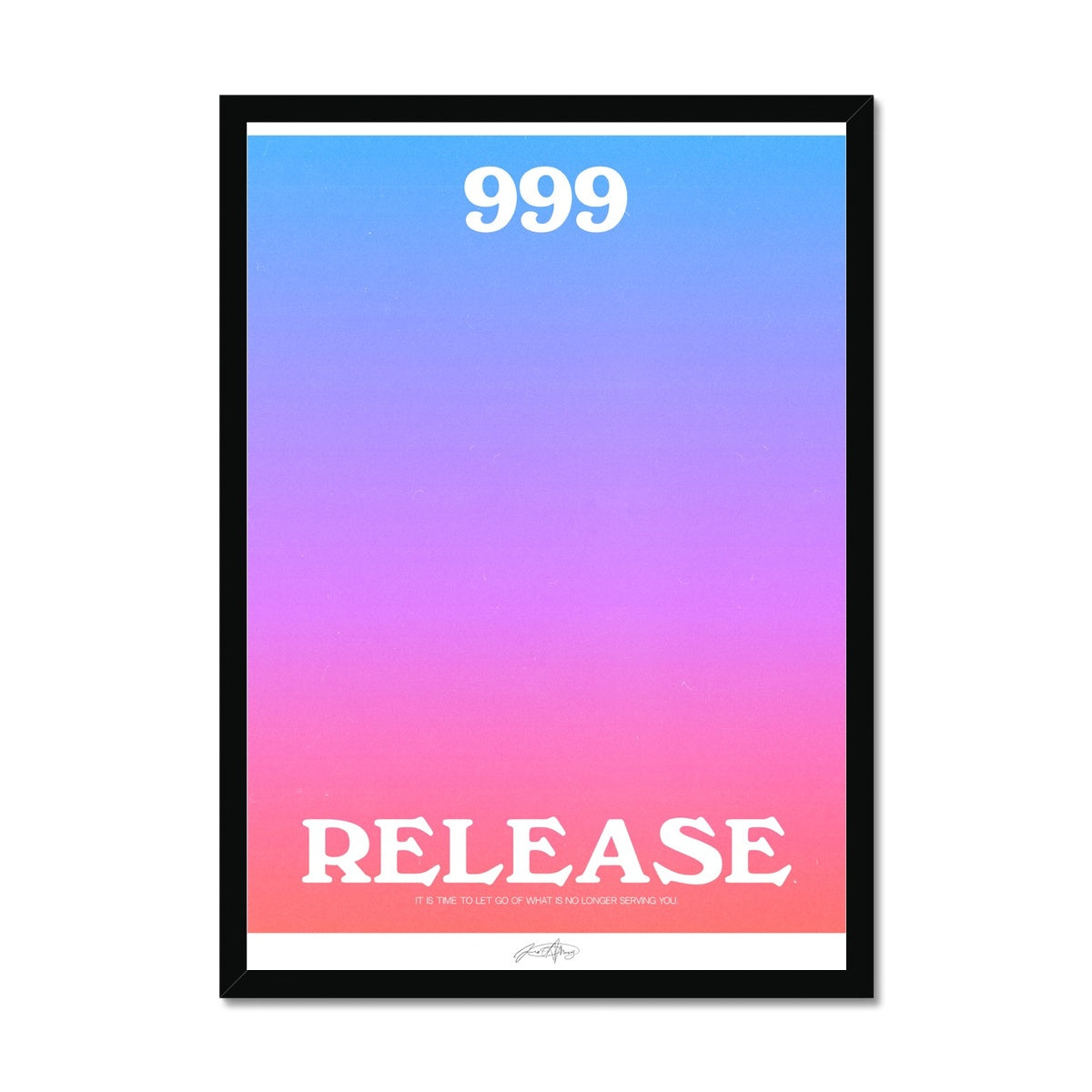 An angel number art print with a gradient aura. Add a touch of angel energy to your walls with a angel number auras. The perfect wall art posters to create a soft and dreamy aesthetic with your apartment or dorm decor. 999 Release: It’s Time To Let Go Of What’s No Longer Serving You.