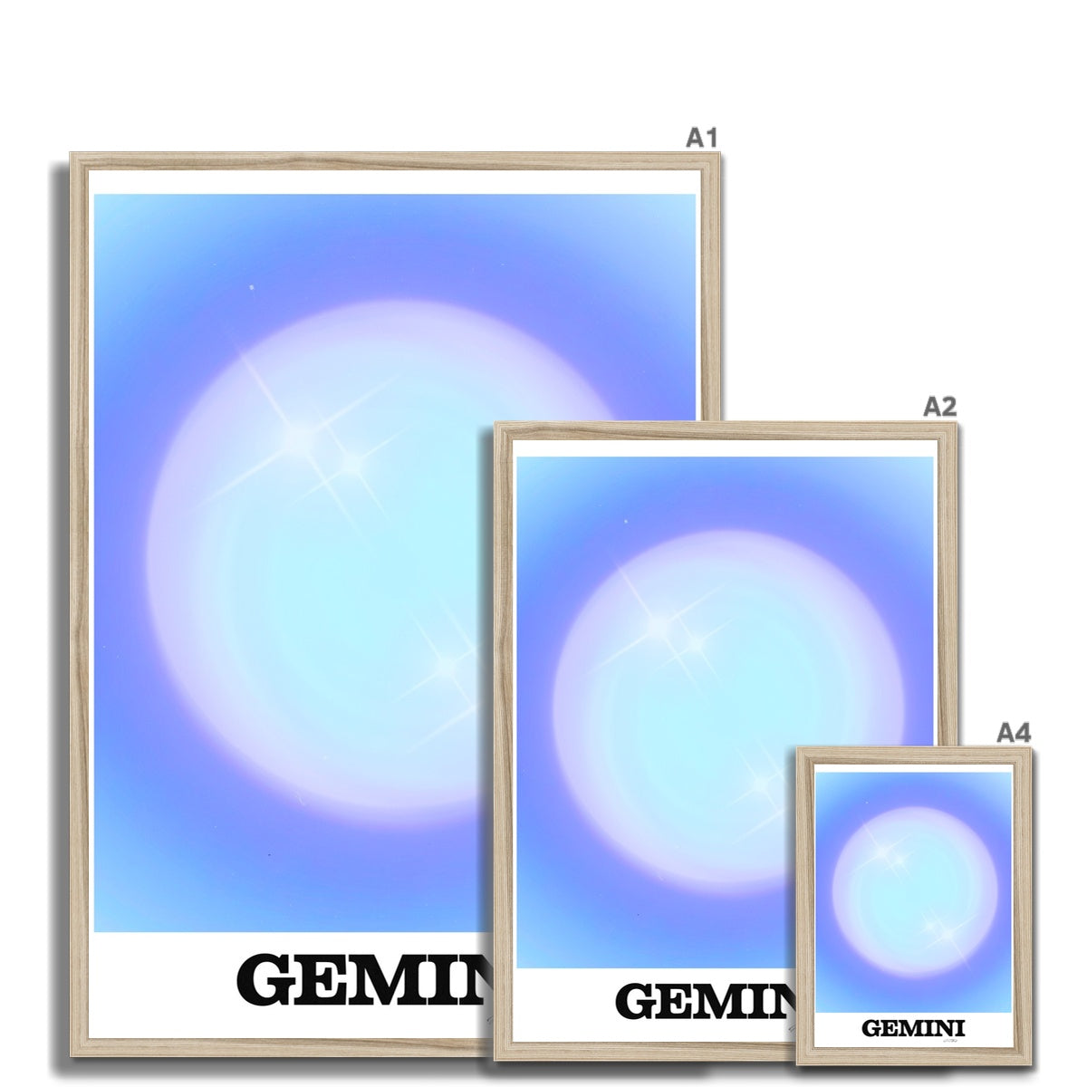 Our Gemini Aura art print is the perfect wall art to show off your star sign. Find a zodiac gradient print or poster in our astrology collection.