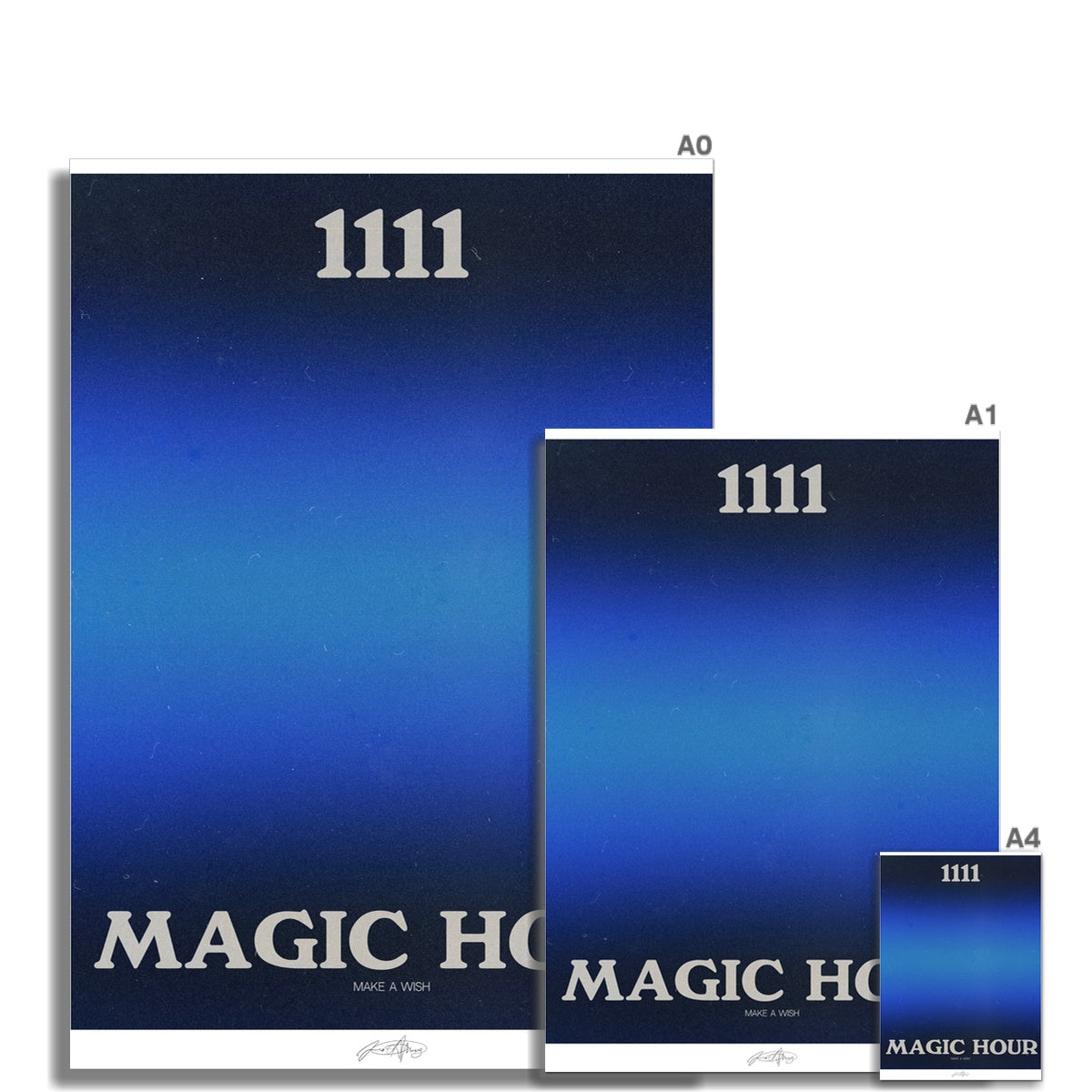 An angel number art print with a gradient aura. Add a touch of angel energy to your walls with a angel number auras. The perfect wall art posters to create a soft and dreamy aesthetic with your apartment or dorm decor. 1111 Magic Hour: Make A Wish.