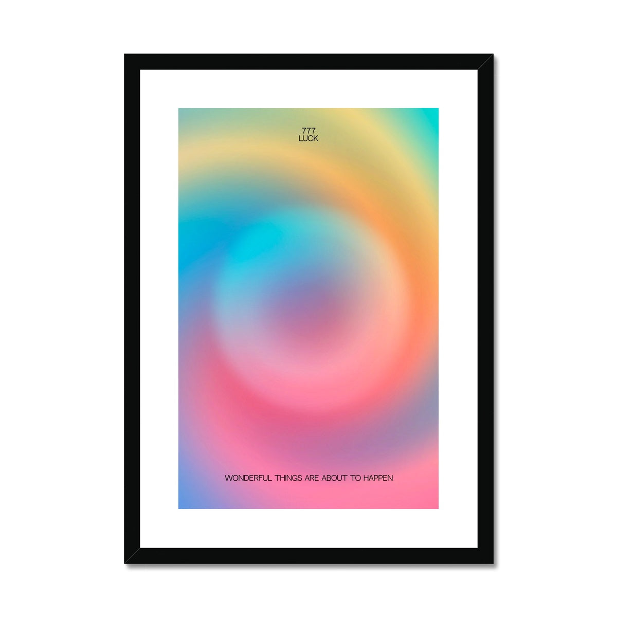 An angel number art print with a gradient aura. Add a touch of angel energy to your walls with a angel number auras. The perfect wall art posters to create a soft and dreamy aesthetic with your apartment or dorm decor. 777 Luck: Wonderful Things Are About To Happen