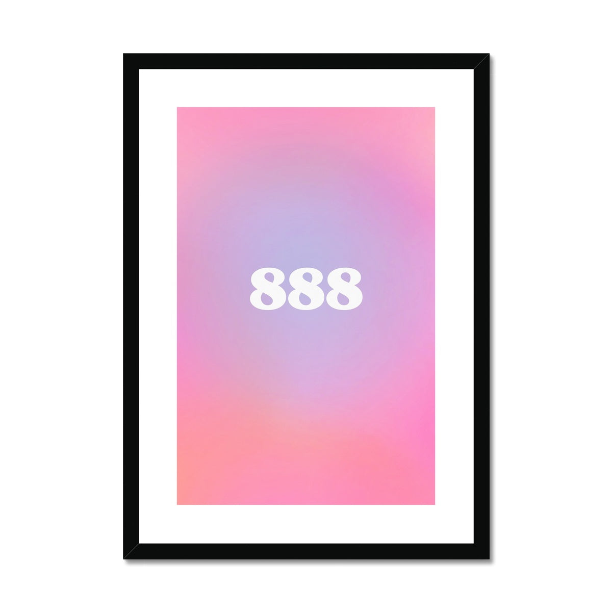 An angel number art print with a gradient aura. Add a touch of angel energy to your walls with a angel number auras. The perfect wall art posters to create a soft and dreamy aesthetic with your apartment or dorm decor. 888 Balance: Everything Is Falling Into Place As It’s Meant To Be.