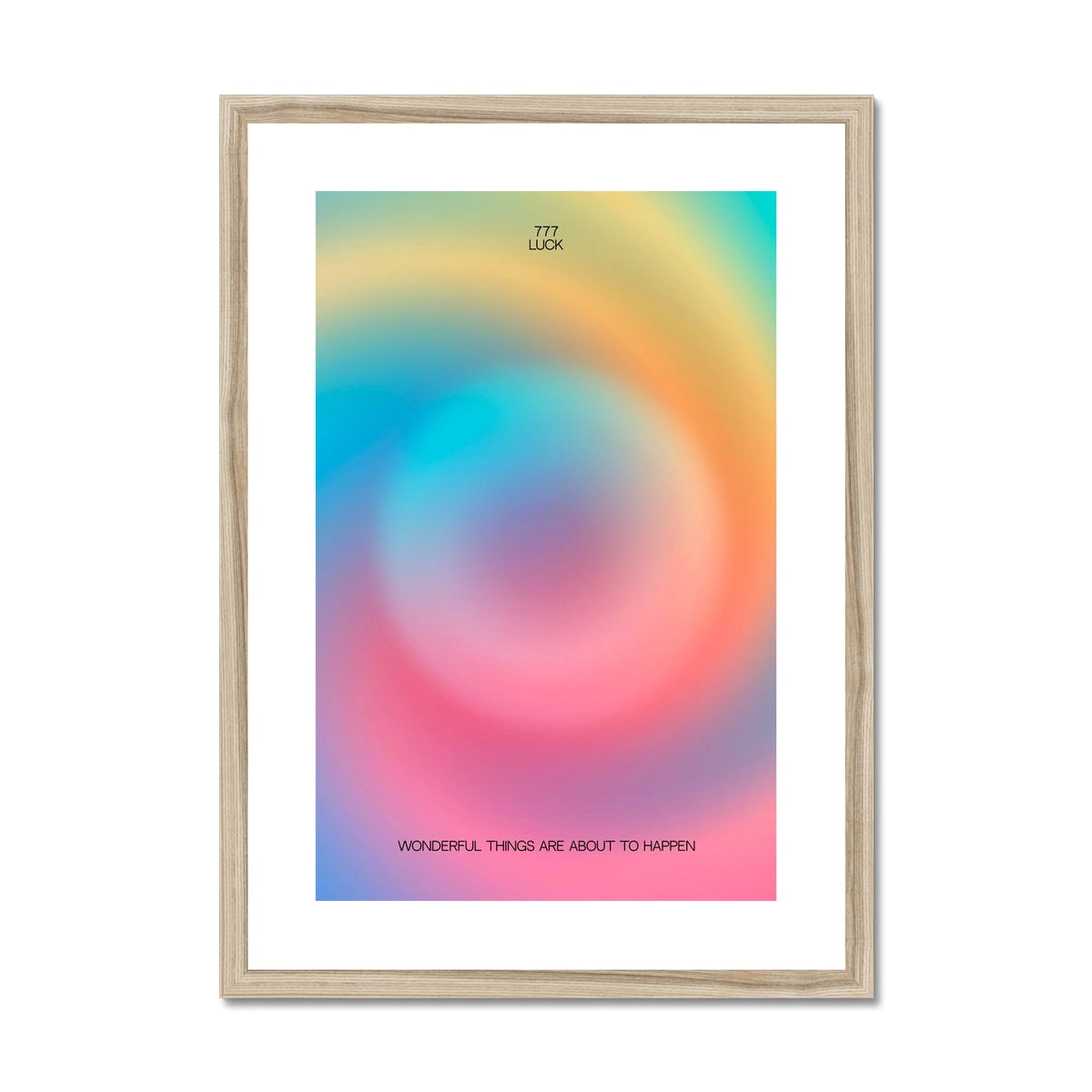 An angel number art print with a gradient aura. Add a touch of angel energy to your walls with a angel number auras. The perfect wall art posters to create a soft and dreamy aesthetic with your apartment or dorm decor. 777 Luck: Wonderful Things Are About To Happen