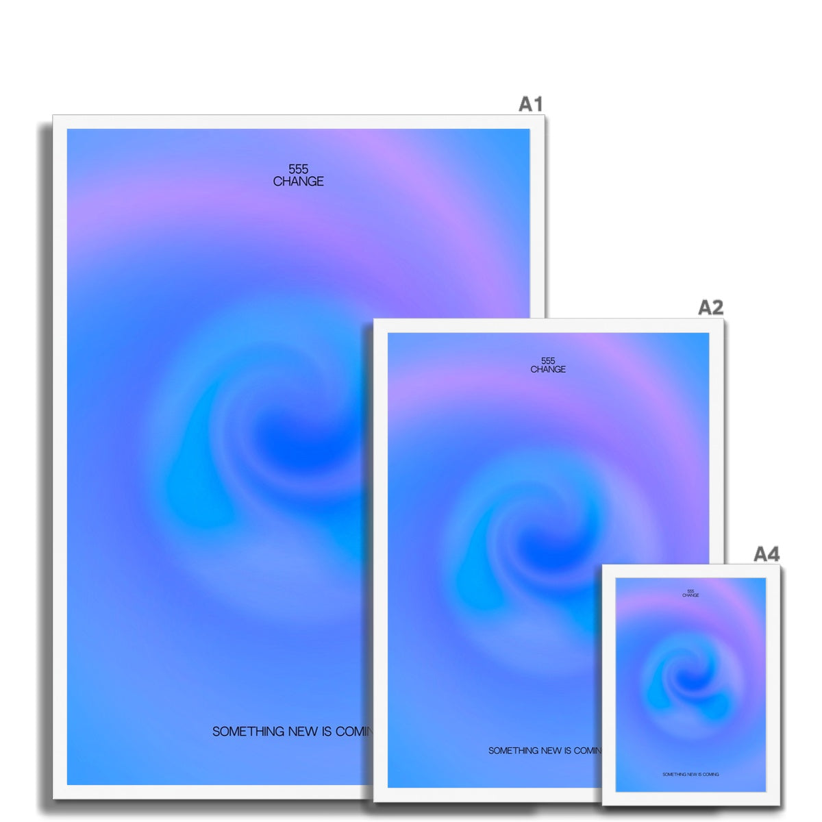 An angel number art print with a gradient aura. Add a touch of angel energy to your walls with a angel number auras. The perfect wall art posters to create a soft and dreamy aesthetic with your apartment or dorm decor. 555 Change: Something New Is Coming.