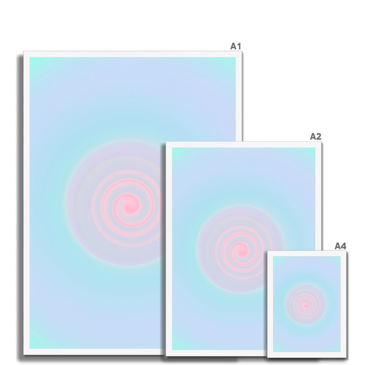 Sunset gradient aura wall art prints featuring warped pastel gradients. Colorful aura gradient posters perfect as aesthetic dorm and apartment decor.