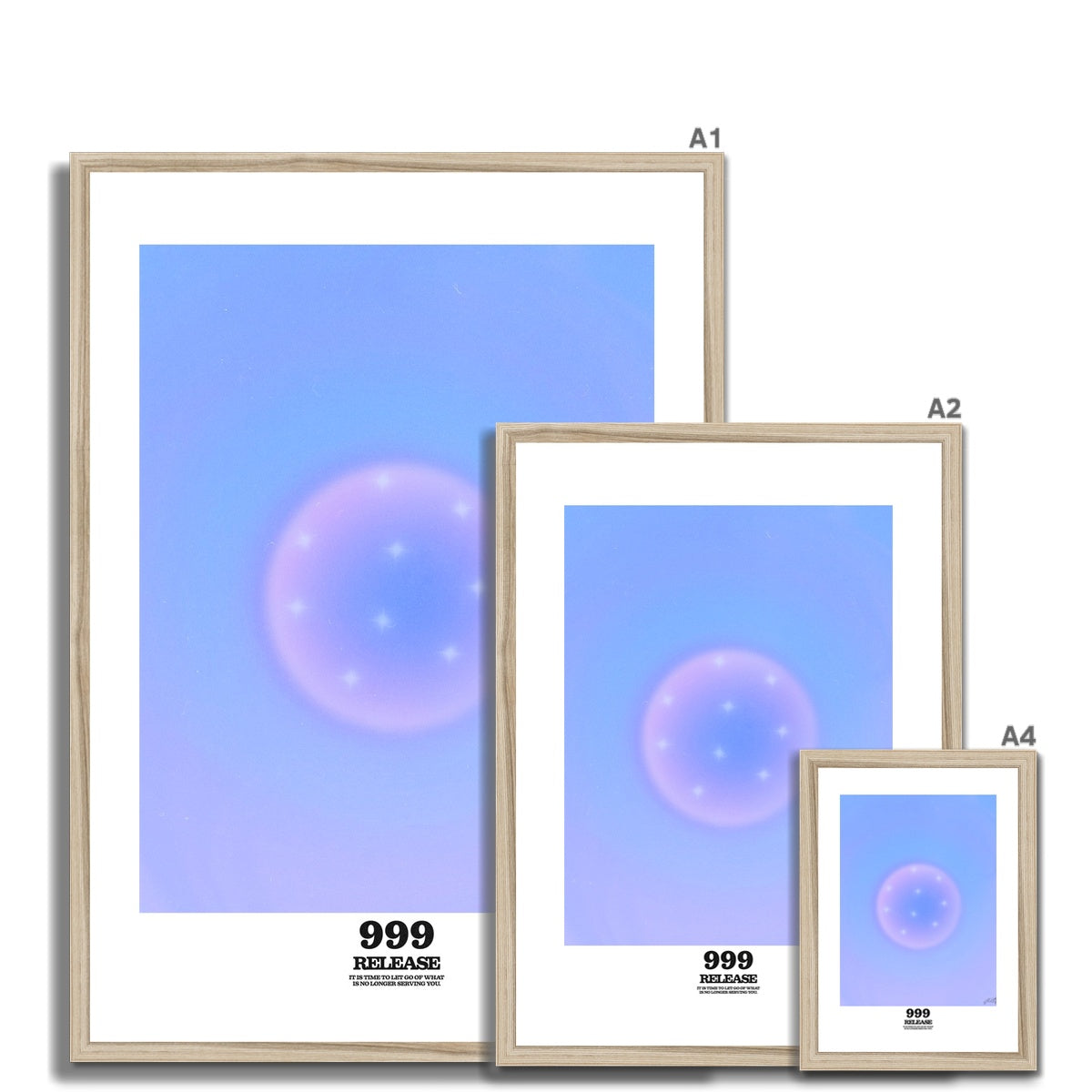 An angel number art print with a gradient aura. Add a touch of angel energy to your walls with a angel number auras. The perfect wall art posters to create a soft and dreamy aesthetic with your apartment or dorm decor. 999 Release: It’s Time To Let Go Of What’s No Longer Serving You.