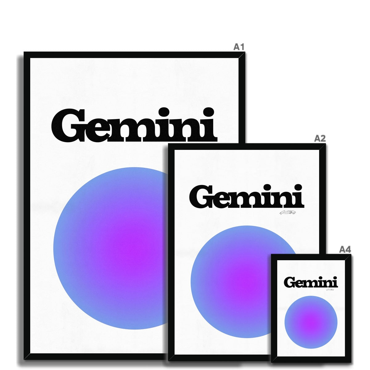 Our Gemini Aura art print is the perfect wall art to show off your star sign. Find a zodiac gradient print or poster in our astrology collection.