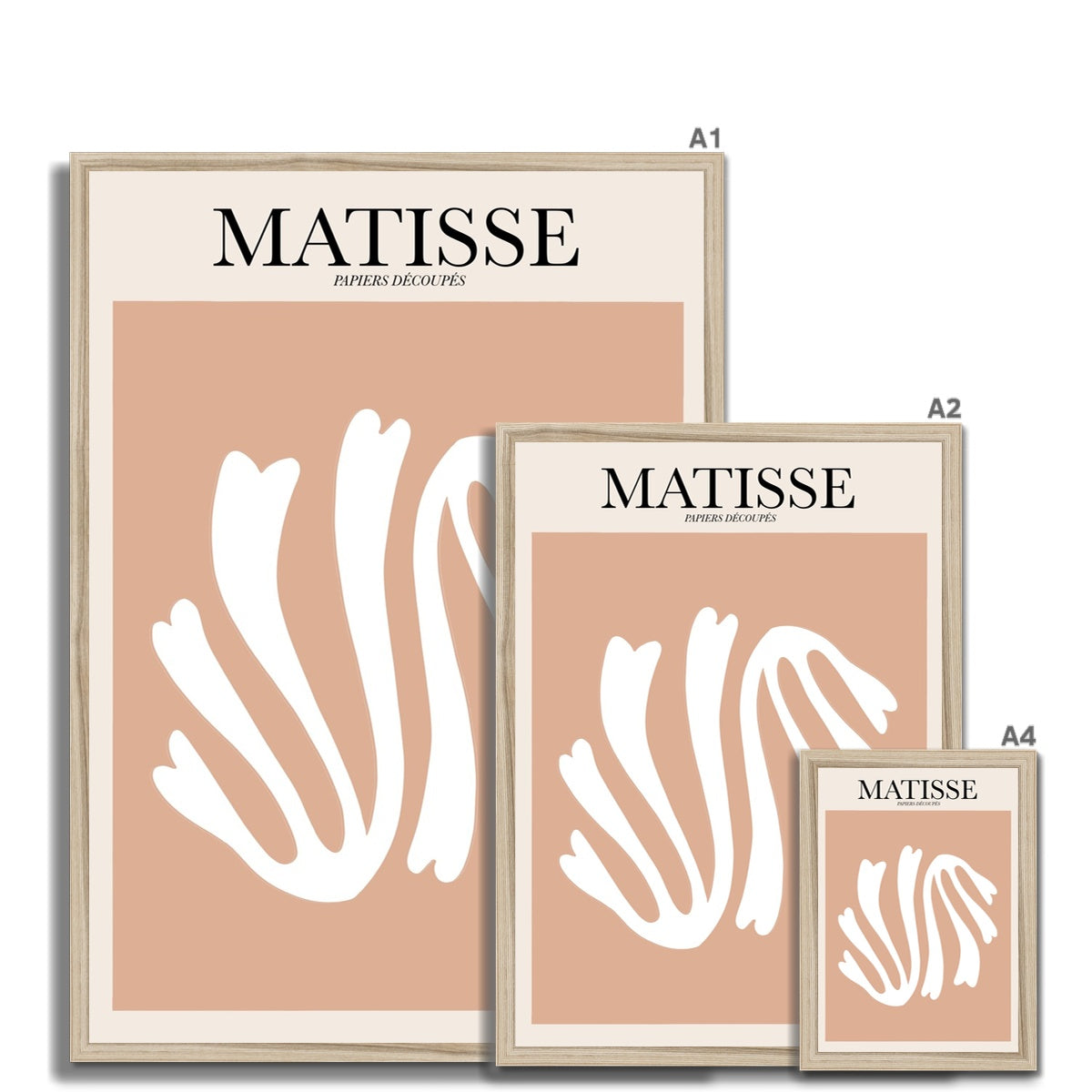 © les muses / Matisse wall art prints featuring flora cut outs or "Papiers Découpés" in a danish pastel style. Matisse exhibition posters with paper cut-outs. Berggruen & Cie museum prints for your gallery wall.