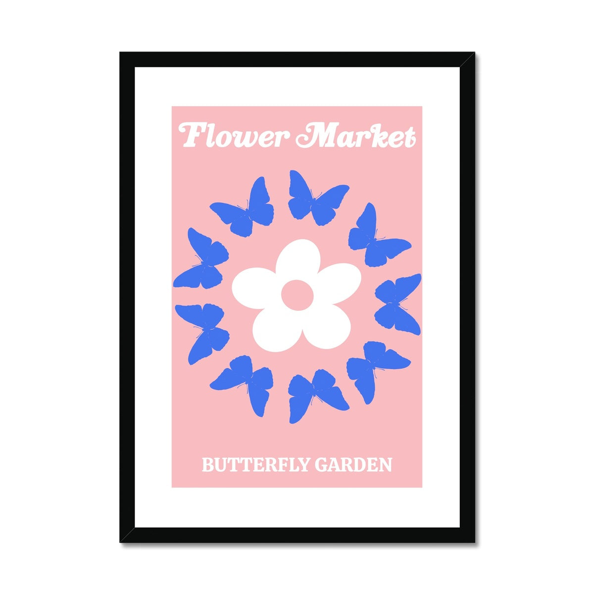 © les muses / Our Flower Market / Butterfly Garden collection features art prints with a retro daisy design and an illustration of butterflies under original hand drawn typography. The danish pastel
poster is an aesthetic addition to any gallery wall.