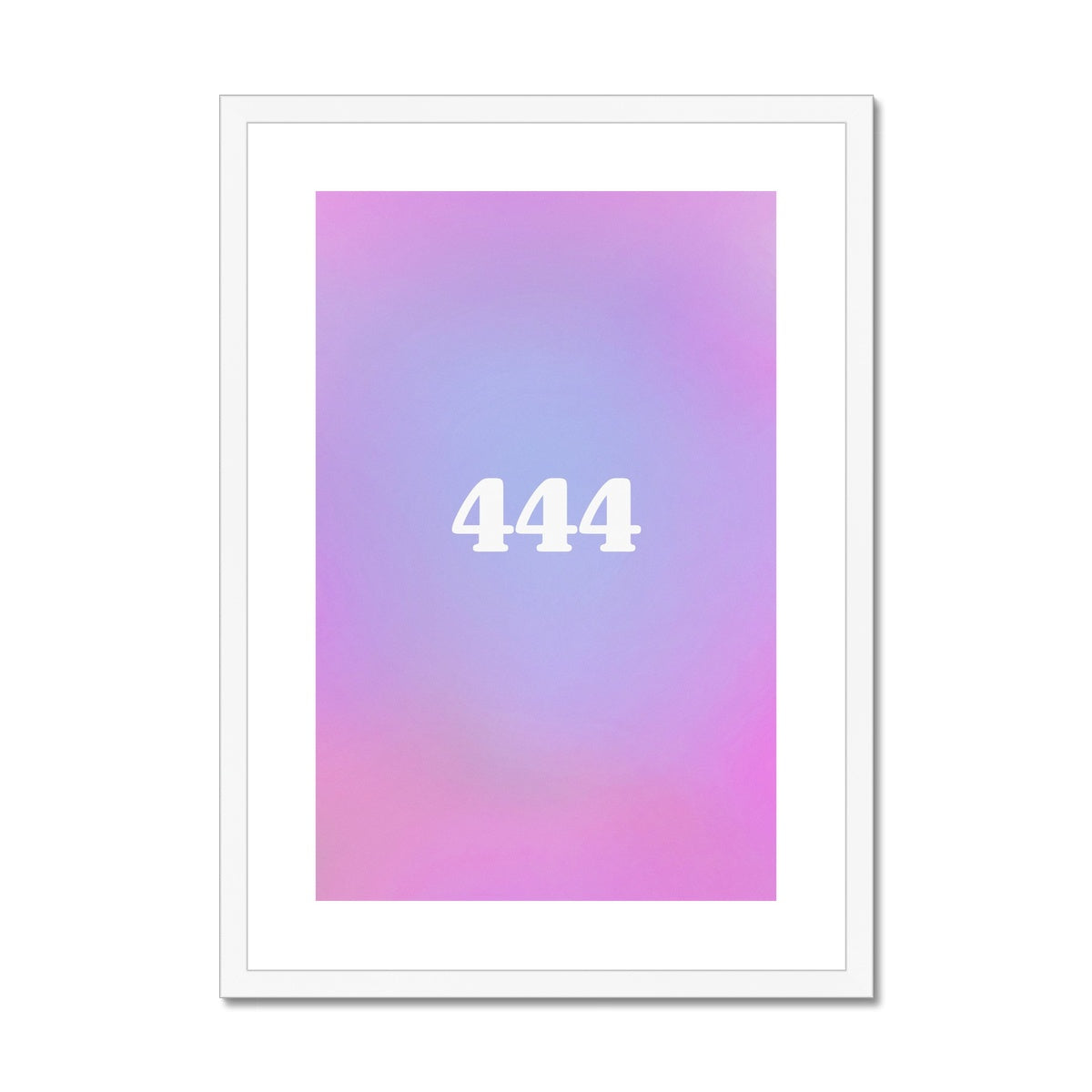 An angel number art print with a gradient aura. Add a touch of angel energy to your walls with a angel number auras. The perfect wall art posters to create a soft and dreamy aesthetic with your apartment or dorm decor. 444 Protection: The Universe And Your Spiritual Guides Are Protecting You.