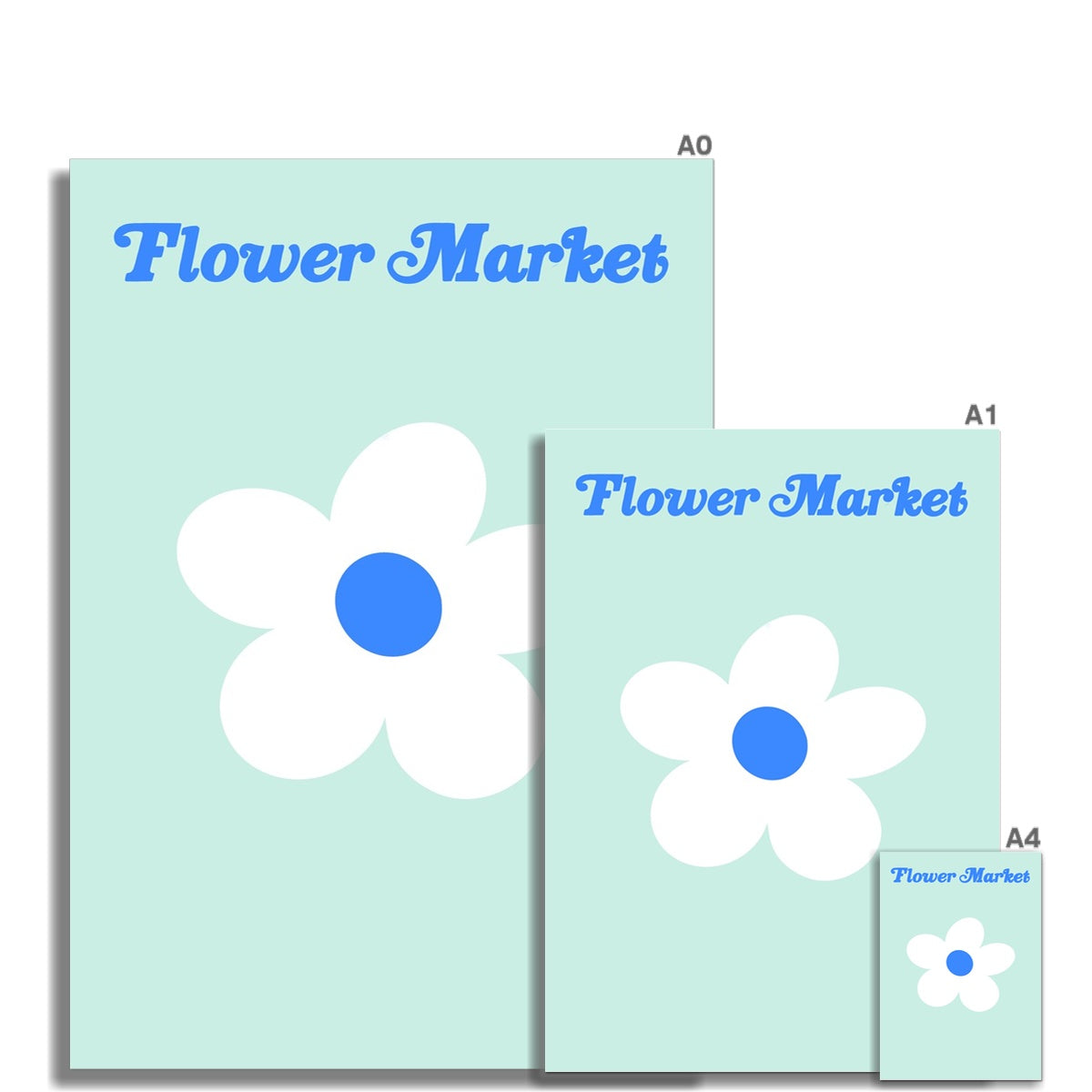 © les muses / Our Flower Market / Daisy collection features wall art with retro daisy designs under original hand drawn typography. Danish pastel posters full of daisies to brighten up any gallery wall. 