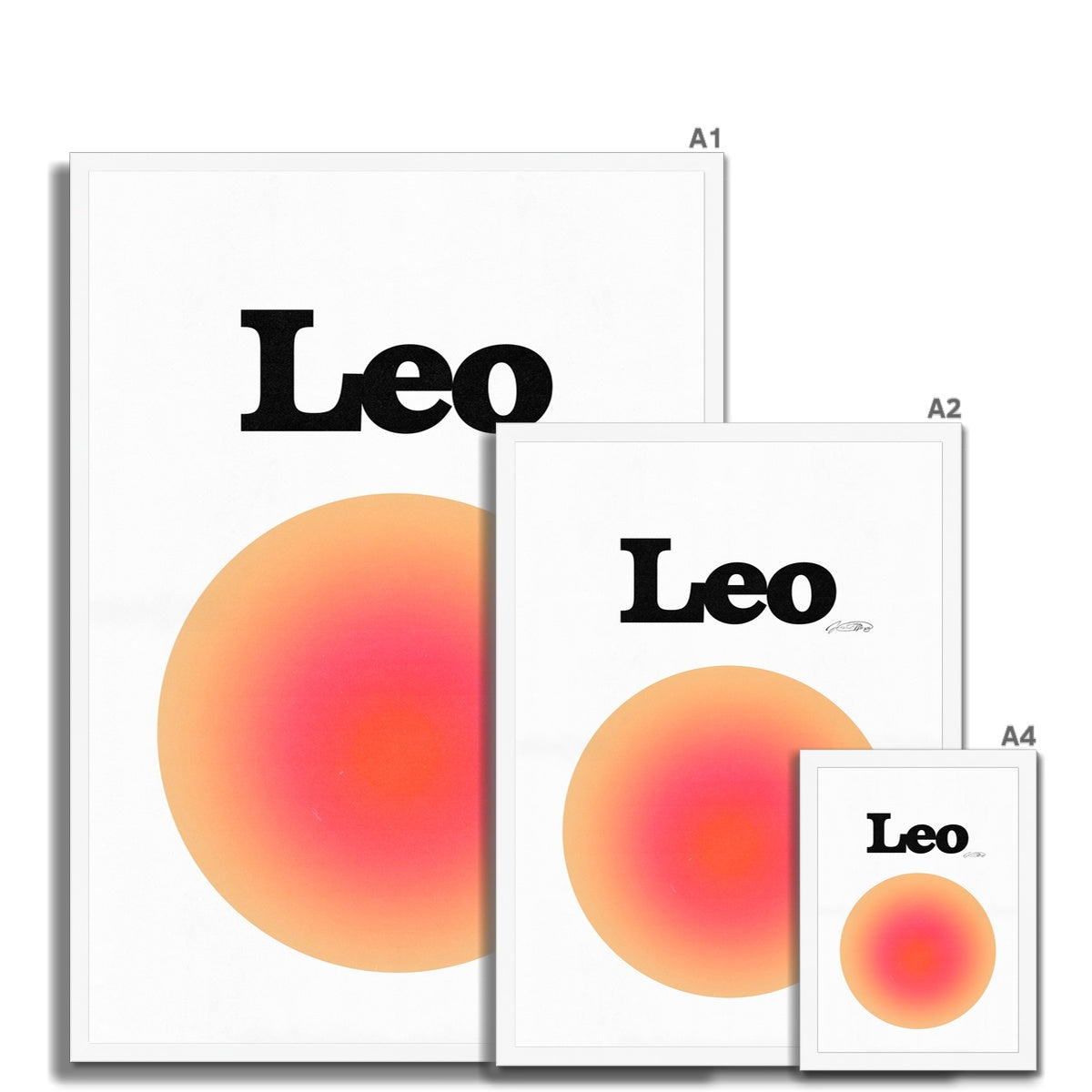 Leo Aura art print by Les Muses. Zodiac sign wall art. Aesthetic gradient star sign poster. Astrology artwork collection.