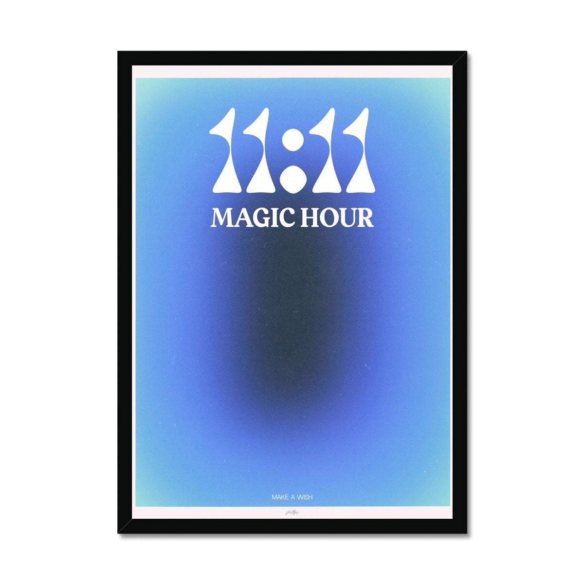 An angel number art print with a gradient aura. Add a touch of angel energy to your walls with a angel number auras. The perfect wall art posters to create a soft and dreamy aesthetic with your apartment or dorm decor. 1111 Magic Hour: Make A Wish.