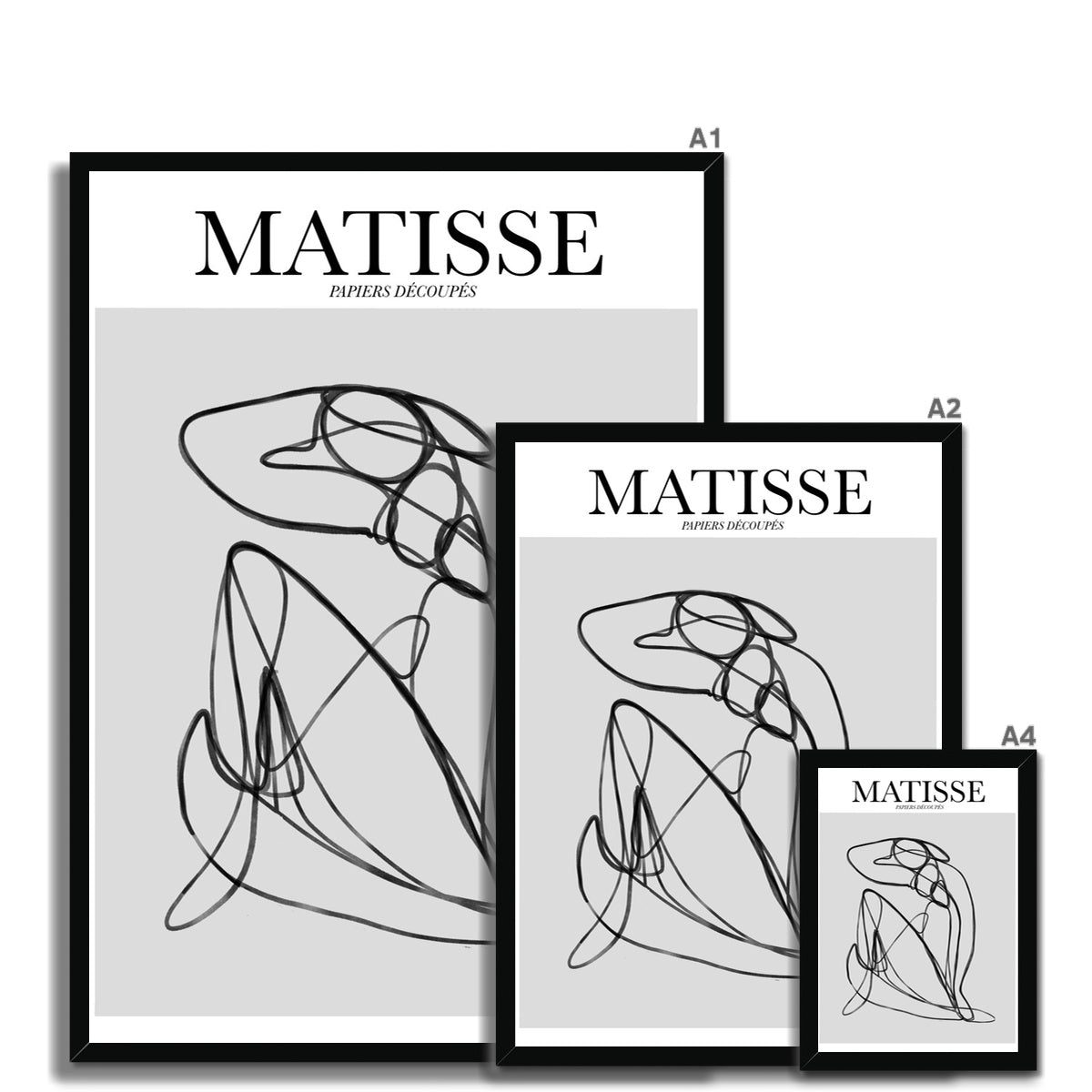 © les muses / Matisse wall art prints featuring nude figure line art or "Papiers Découpés" in a danish pastel style. Matisse exhibition posters with line art figures. Berggruen & Cie museum prints for your gallery wall. 