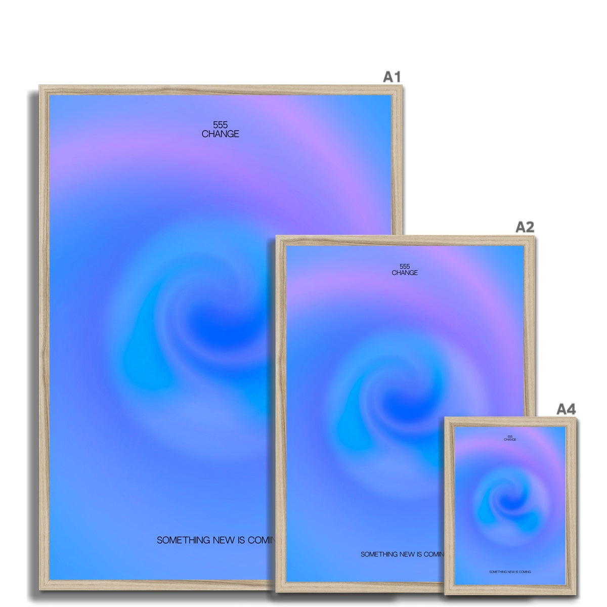 An angel number art print with a gradient aura. Add a touch of angel energy to your walls with a angel number auras. The perfect wall art posters to create a soft and dreamy aesthetic with your apartment or dorm decor. 555 Change: Something New Is Coming.