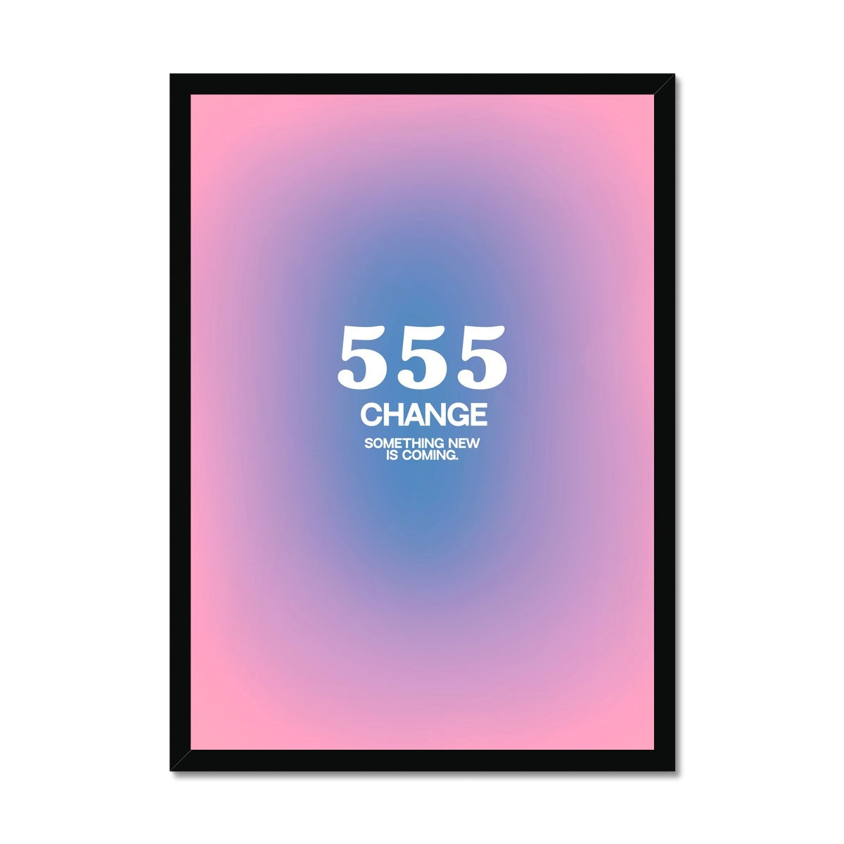 An angel number art print with a gradient aura. Add a touch of angel energy to your walls with a angel number auras. The perfect wall art posters to create a soft and dreamy aesthetic with your apartment or dorm decor. 555 Change: Something New Is Coming.