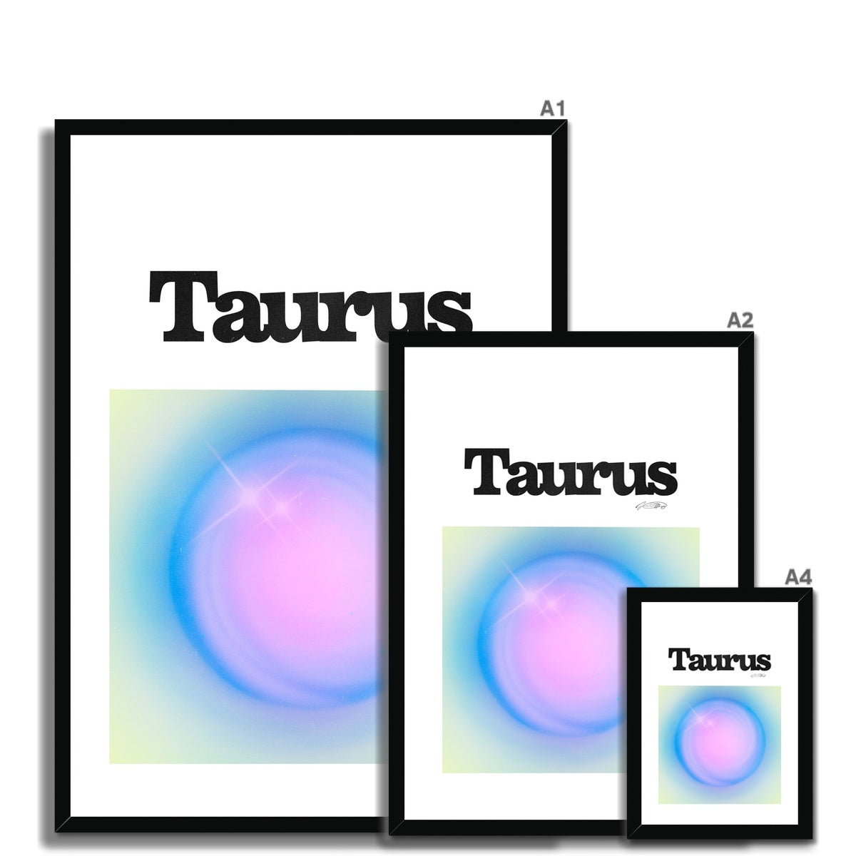 Our Taurus Aura art print is the perfect wall art to show off your star sign. Find a zodiac gradient print or poster in our astrology collection.