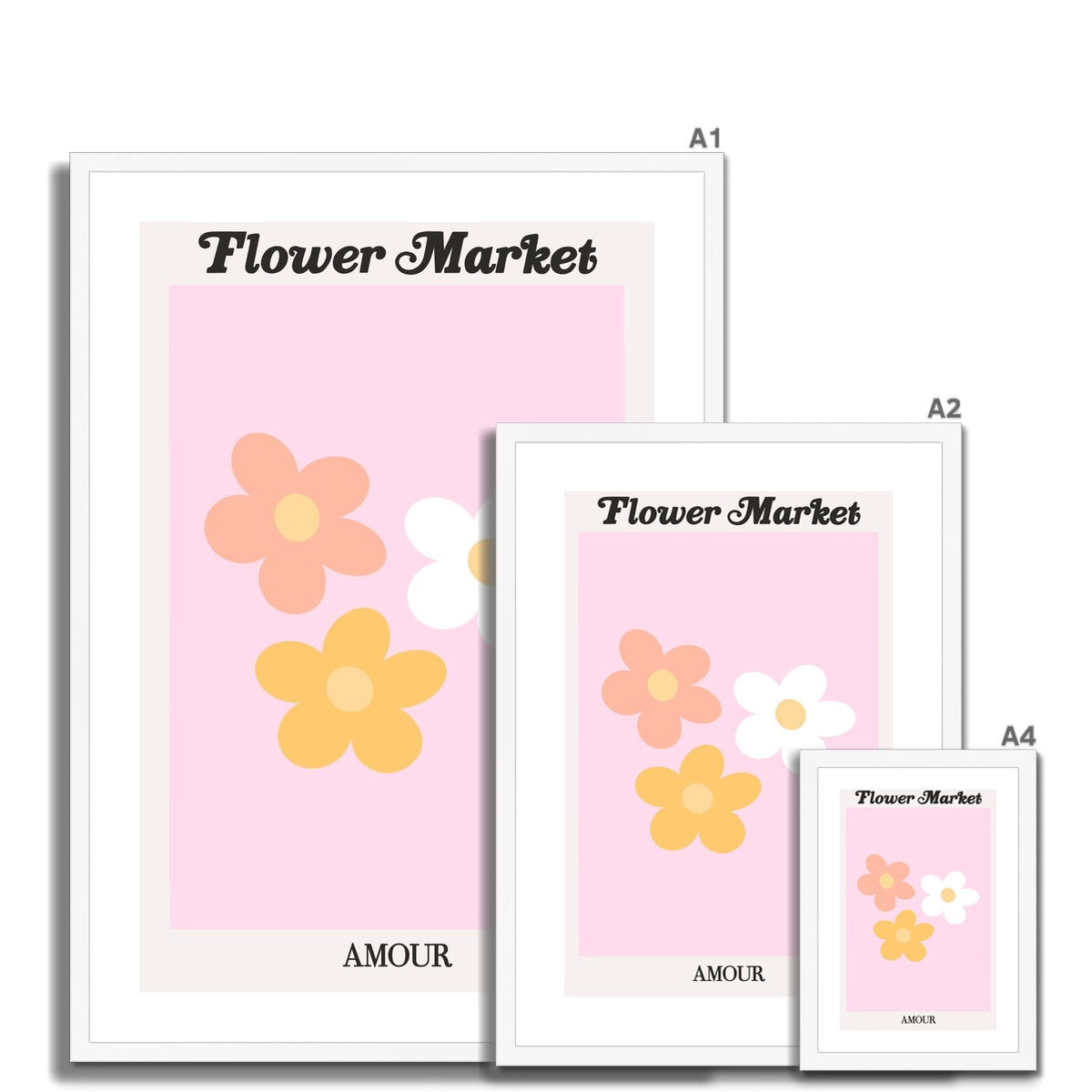 Our Flower Market collection features wall art with vibrant floral illustrations under original hand drawn typography. Danish pastel posters full of flowers that will brighten up any gallery wall. The full resolution art prints of our popular Flower Market and Fruit Market designs are available only from Les Muses. 