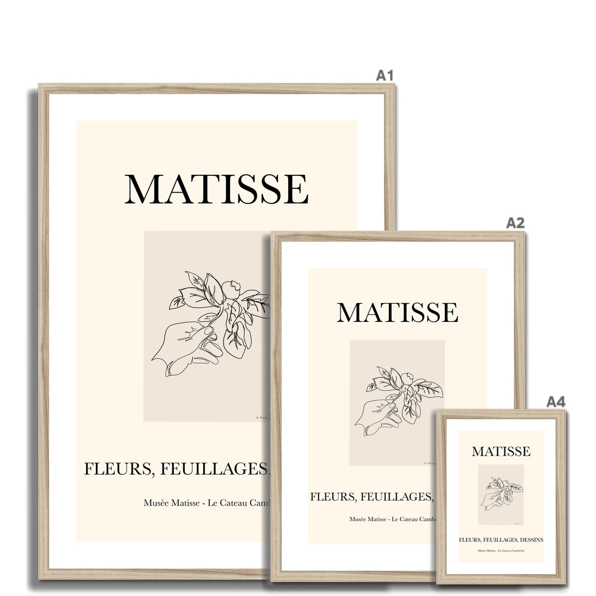 © les muses / Matisse wall art print featuring minimal flower line art called fleurs. A part of our flora cut out collection that contains Matisse exhibition posters with paper cut-outs and Berggruen & Cie museum prints for your gallery wall.