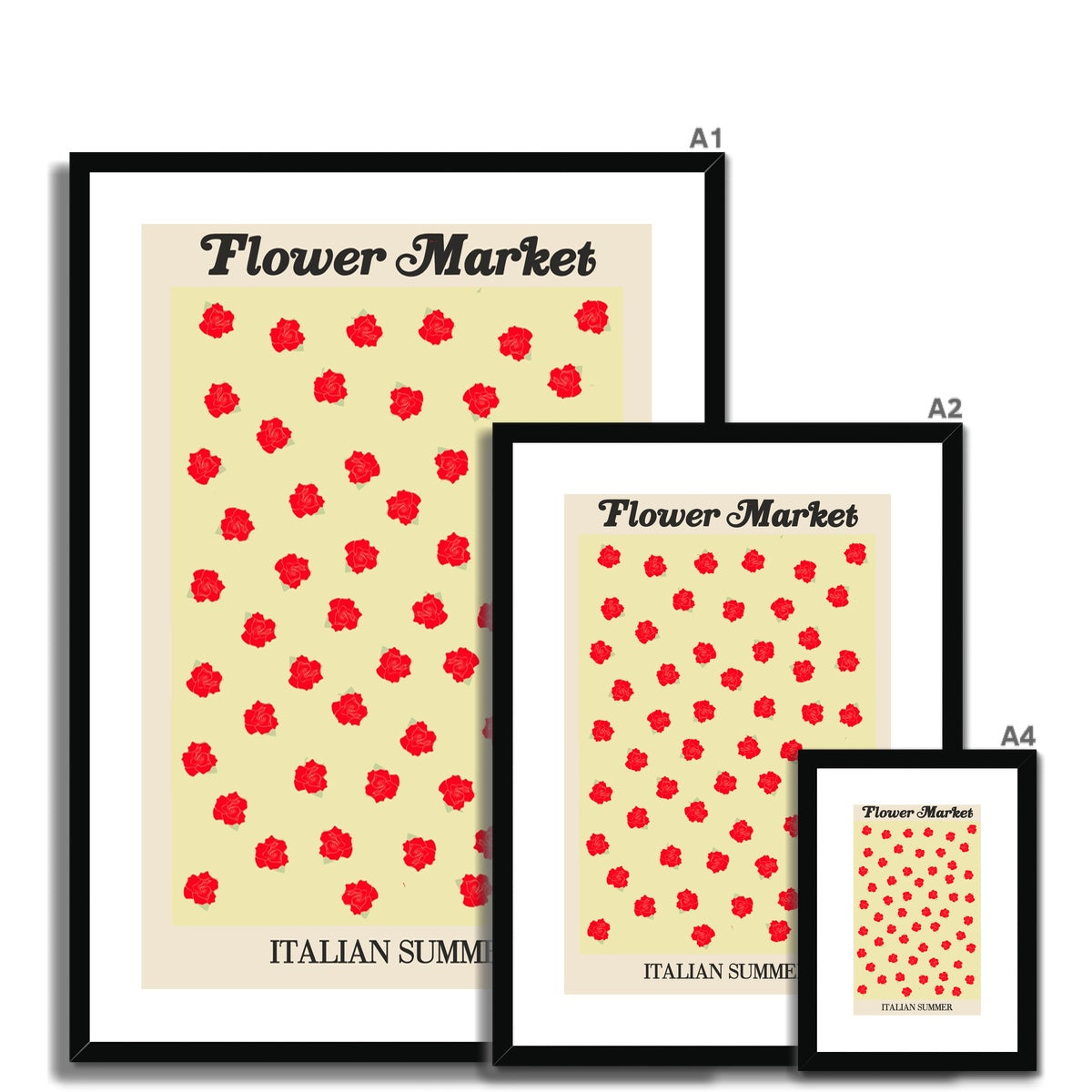 Our Flower Market collection features wall art with vibrant floral illustrations under original hand drawn typography. Danish pastel posters full of flowers that will brighten up any gallery wall. The full resolution art prints of our popular Flower Market and Fruit Market designs are available only from Les Muses. 