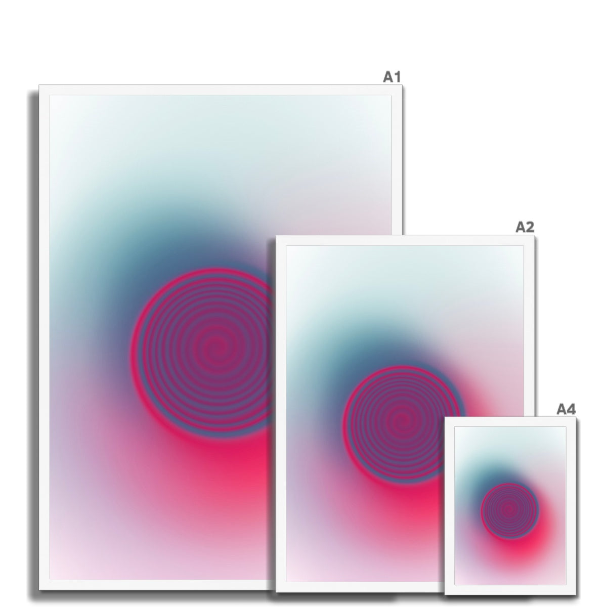 © les muses / Abstract aura wall art prints featuring warped gradients swirled to appear similar to a rabbit hole. Our colorful aura gradient posters are an aesthetic addition to any dorm or apartment decor.