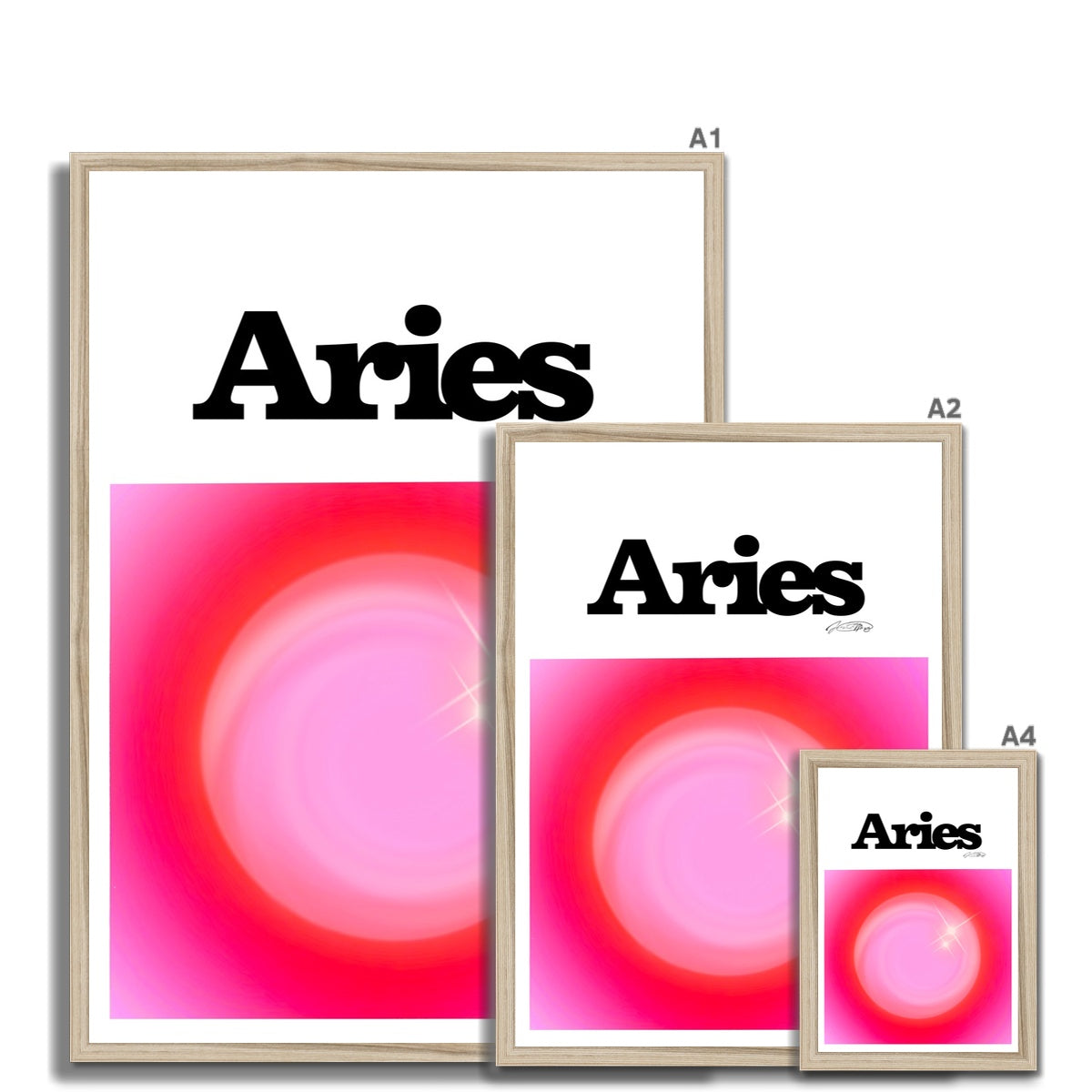 Our Aries Aura art print is the perfect wall art to show off your star sign. Find a zodiac gradient print or poster in our astrology collection.