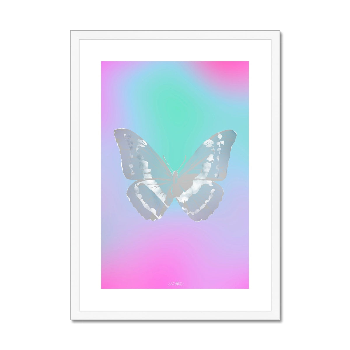 © les muses / Psyches is a collection of butterfly art prints featuring original illustrations of butterflies in an array with aura, gradient and glitter colors. The collection was inspired from the formal greek word psyche, thought to be the soul of the dead, and is comprised of over a hundred dreamy danish pastel butterfly posters, with silver and gold foil options. 