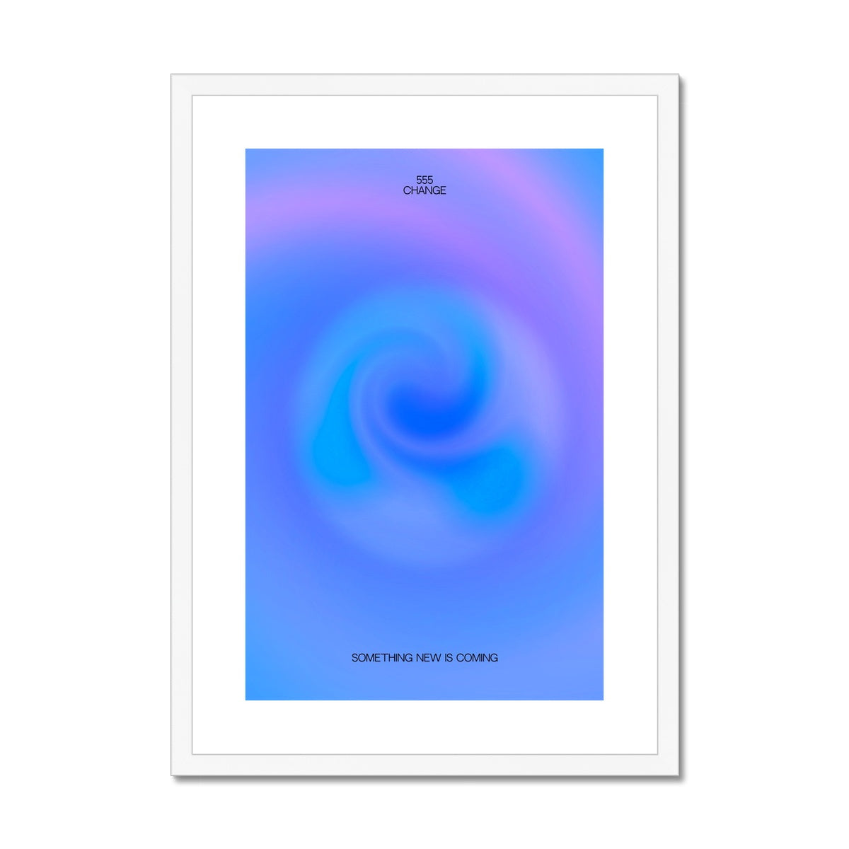 An angel number art print with a gradient aura. Add a touch of angel energy to your walls with a angel number auras. The perfect wall art posters to create a soft and dreamy aesthetic with your apartment or dorm decor. 555 Change: Something New Is Coming.