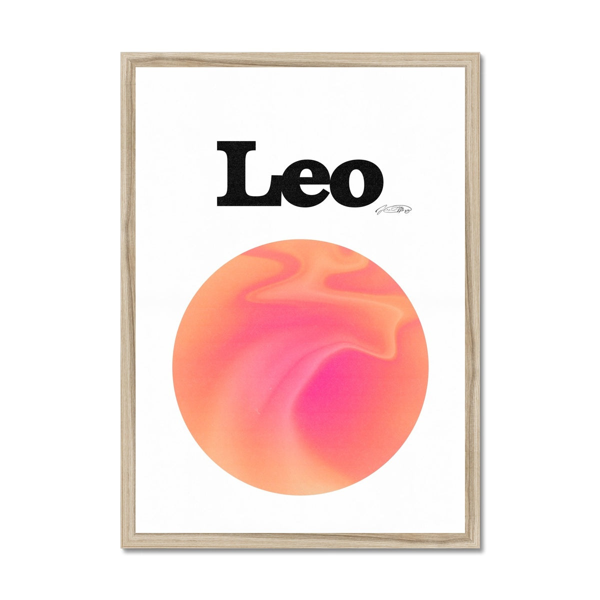 Leo Aura art print by Les Muses. Zodiac sign wall art. Aesthetic gradient star sign poster. Astrology artwork collection.