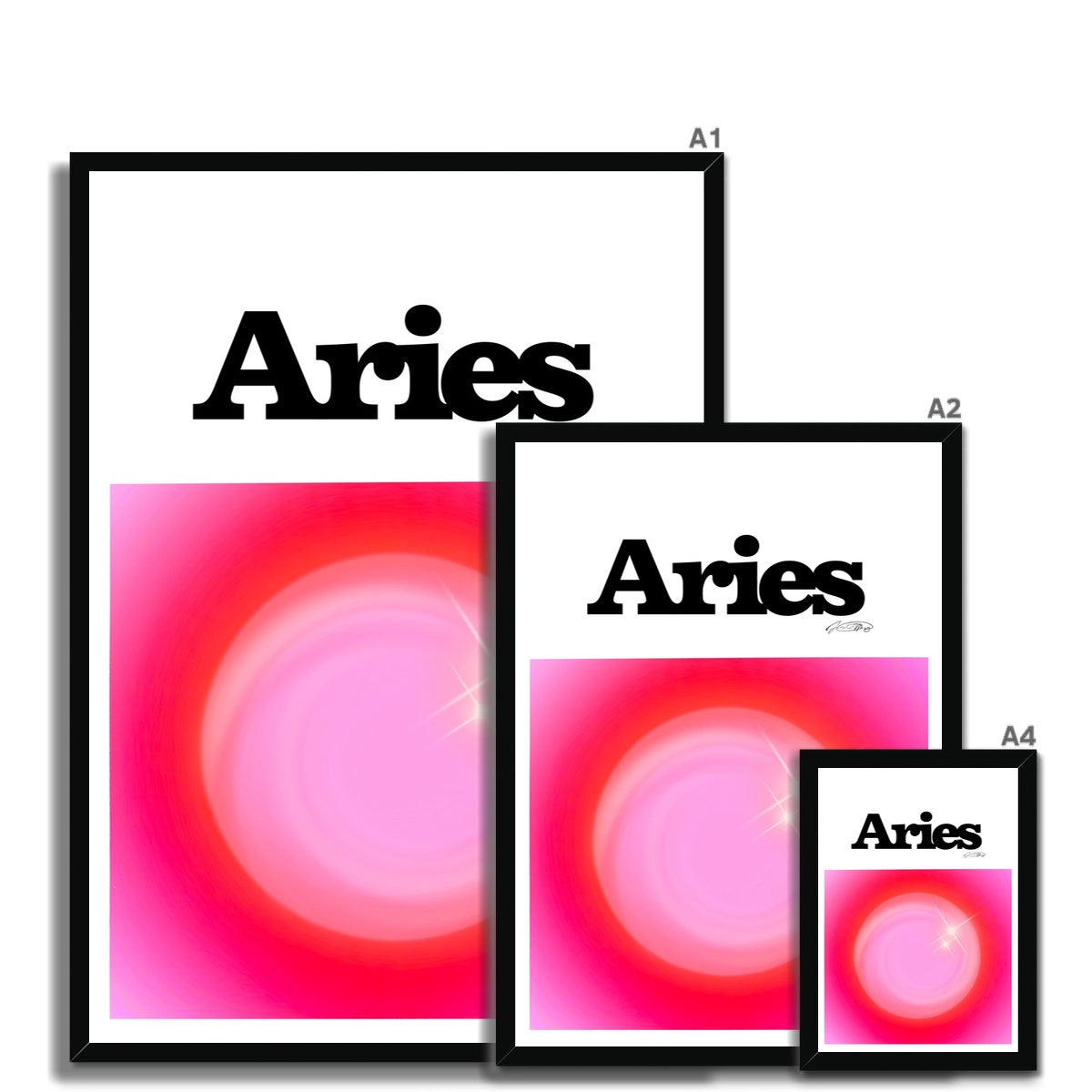 Our Aries Aura art print is the perfect wall art to show off your star sign. Find a zodiac gradient print or poster in our astrology collection.