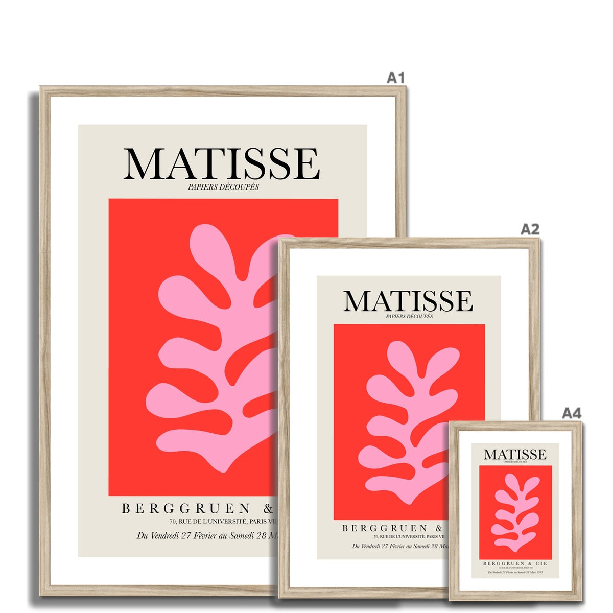 © les muses / Matisse wall art prints featuring flora cut outs or "Papiers Découpés" in a danish pastel style. Matisse exhibition posters with paper cut-outs. Berggruen & Cie museum prints for your gallery wall.