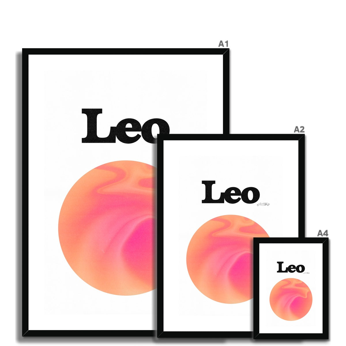 Leo Aura art print by Les Muses. Zodiac sign wall art. Aesthetic gradient star sign poster. Astrology artwork collection.