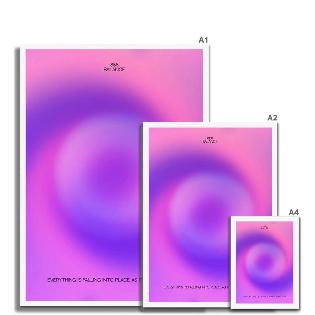 An angel number art print with a gradient aura. Add a touch of angel energy to your walls with a angel number auras. The perfect wall art posters to create a soft and dreamy aesthetic with your apartment or dorm decor. 888 Balance: Everything Is Falling Into Place As It’s Meant To Be.