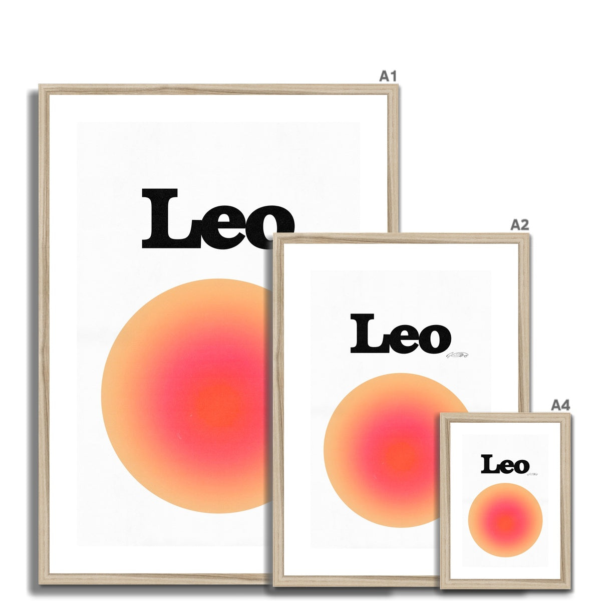 Leo Aura art print by Les Muses. Zodiac sign wall art. Aesthetic gradient star sign poster. Astrology artwork collection.